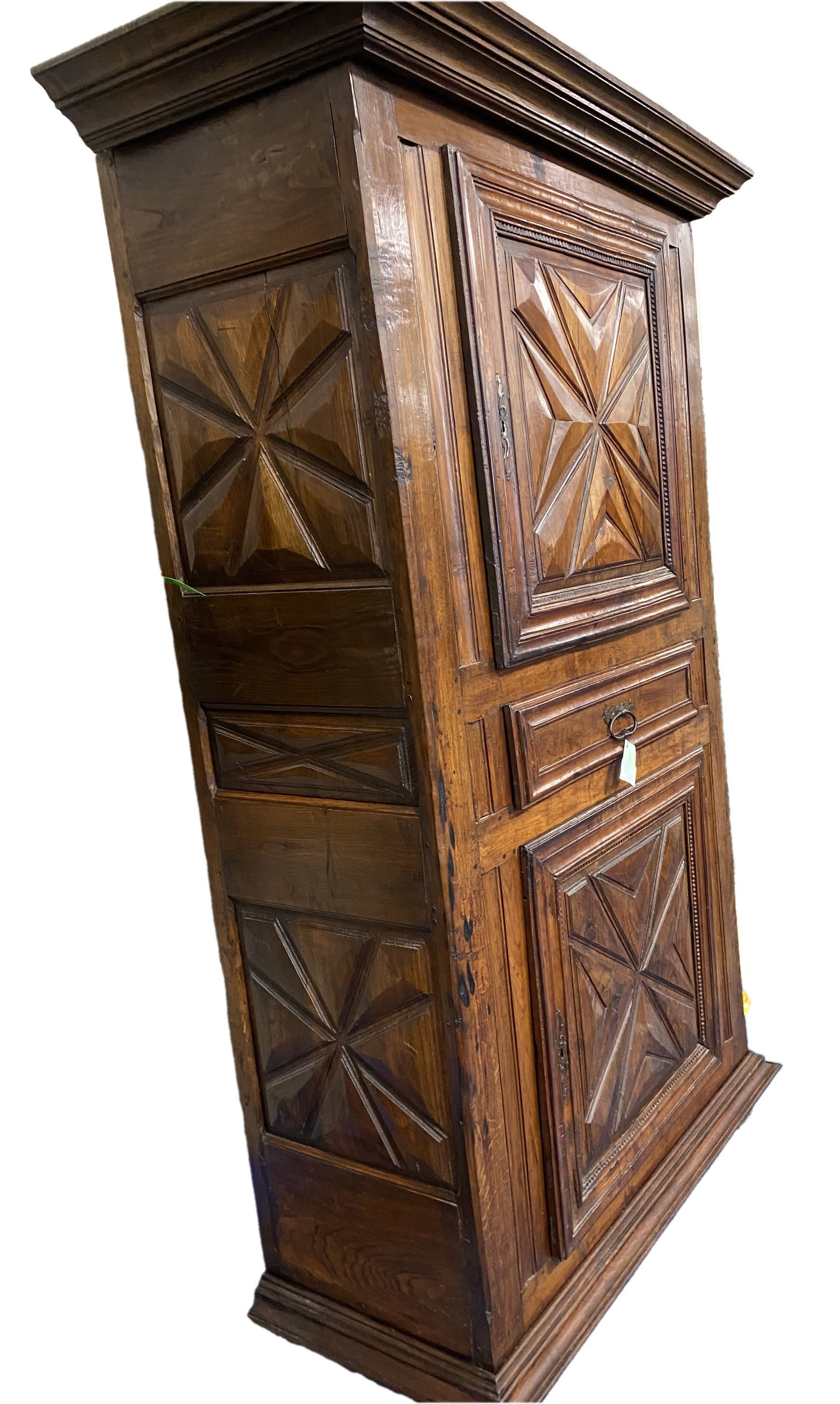 Armoire Louis XIII — 17th-Century Solid Oak, Pointes de Diamant — photo 3