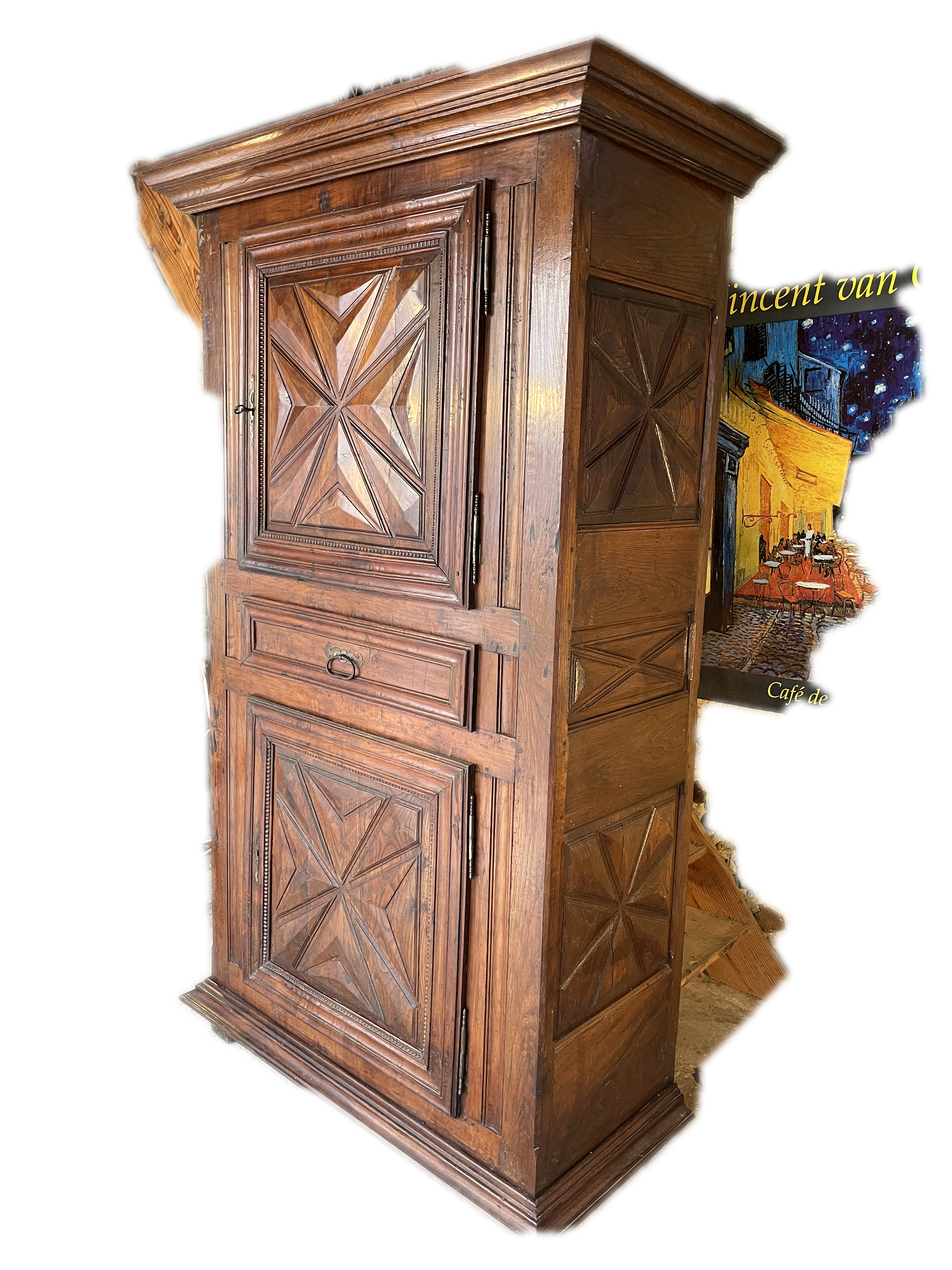 Armoire Louis XIII — 17th-Century Solid Oak, Pointes de Diamant — photo 2