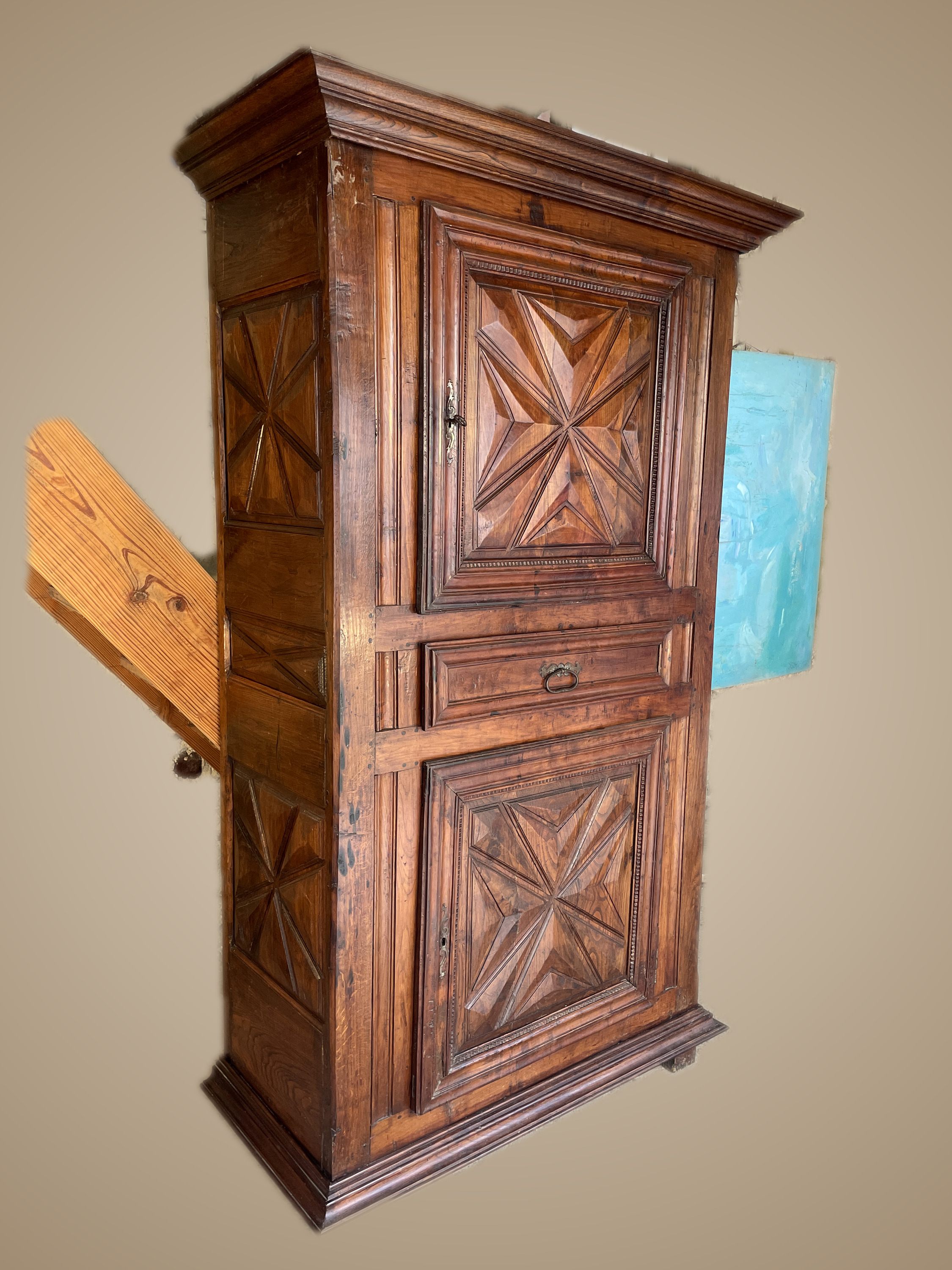 Armoire Louis XIII — 17th-Century Solid Oak, Pointes de Diamant — photo 6