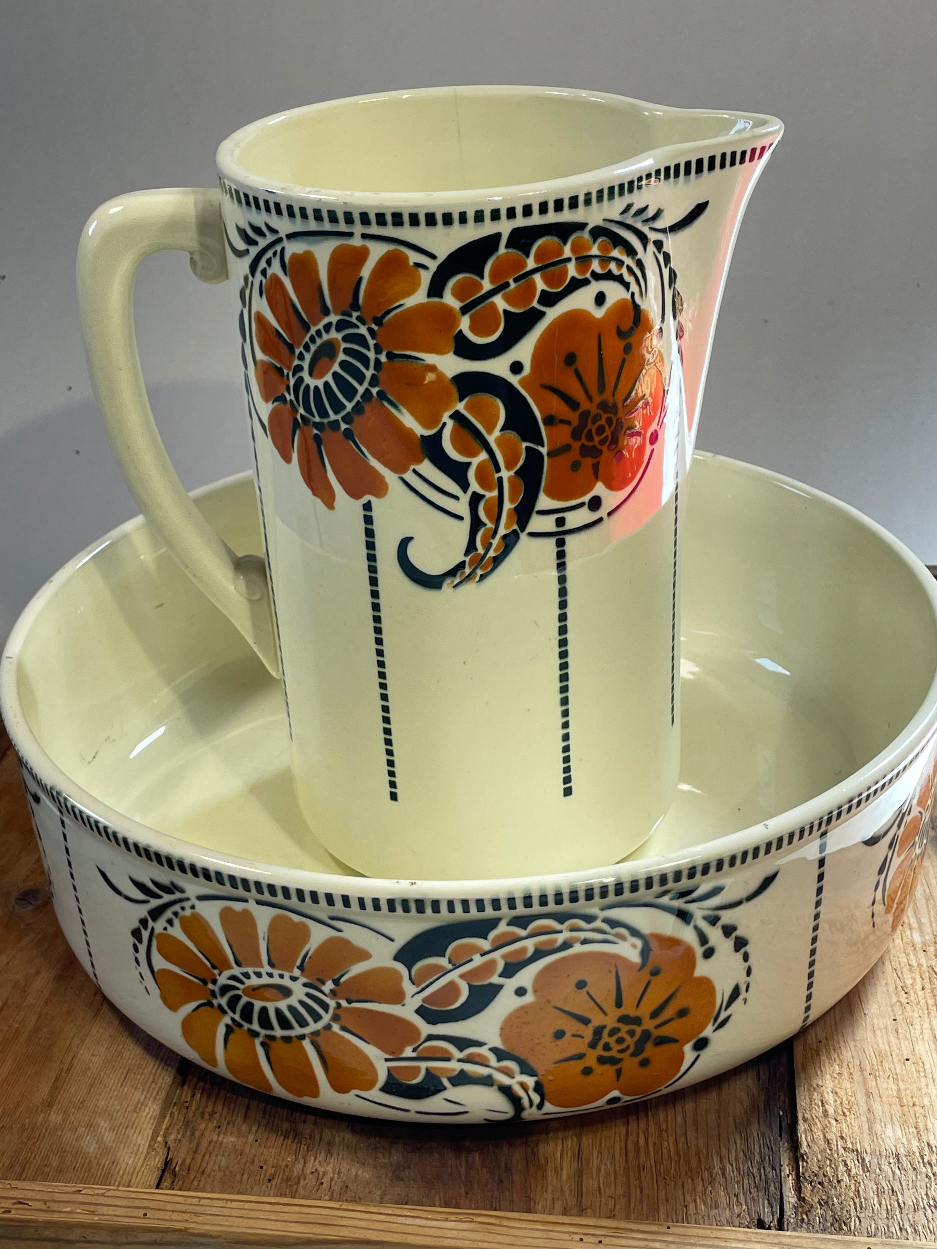 Vintage Wash Basin & Pitcher by St. Amand — photo 3