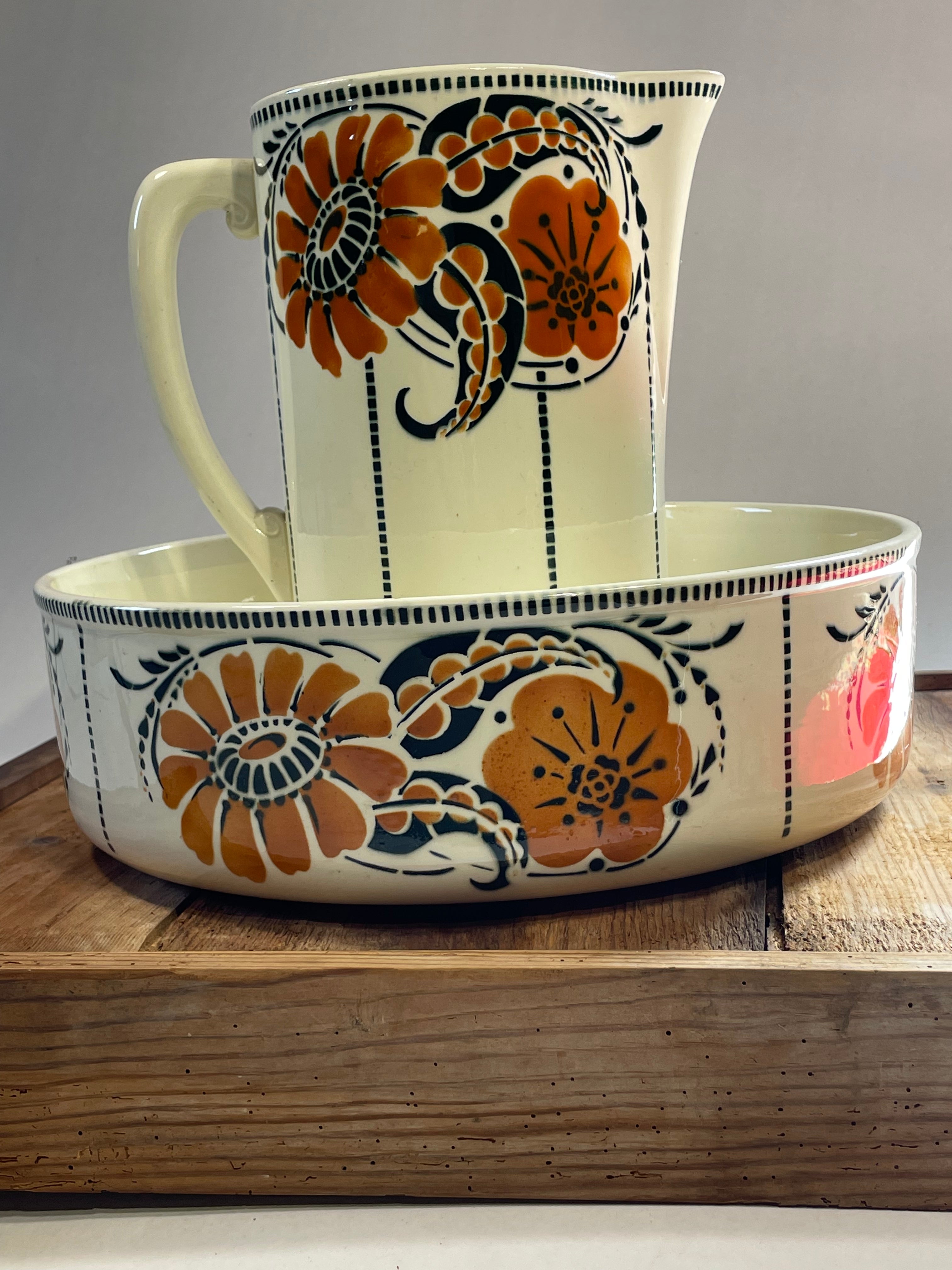 Vintage Wash Basin & Pitcher by St. Amand — photo 2