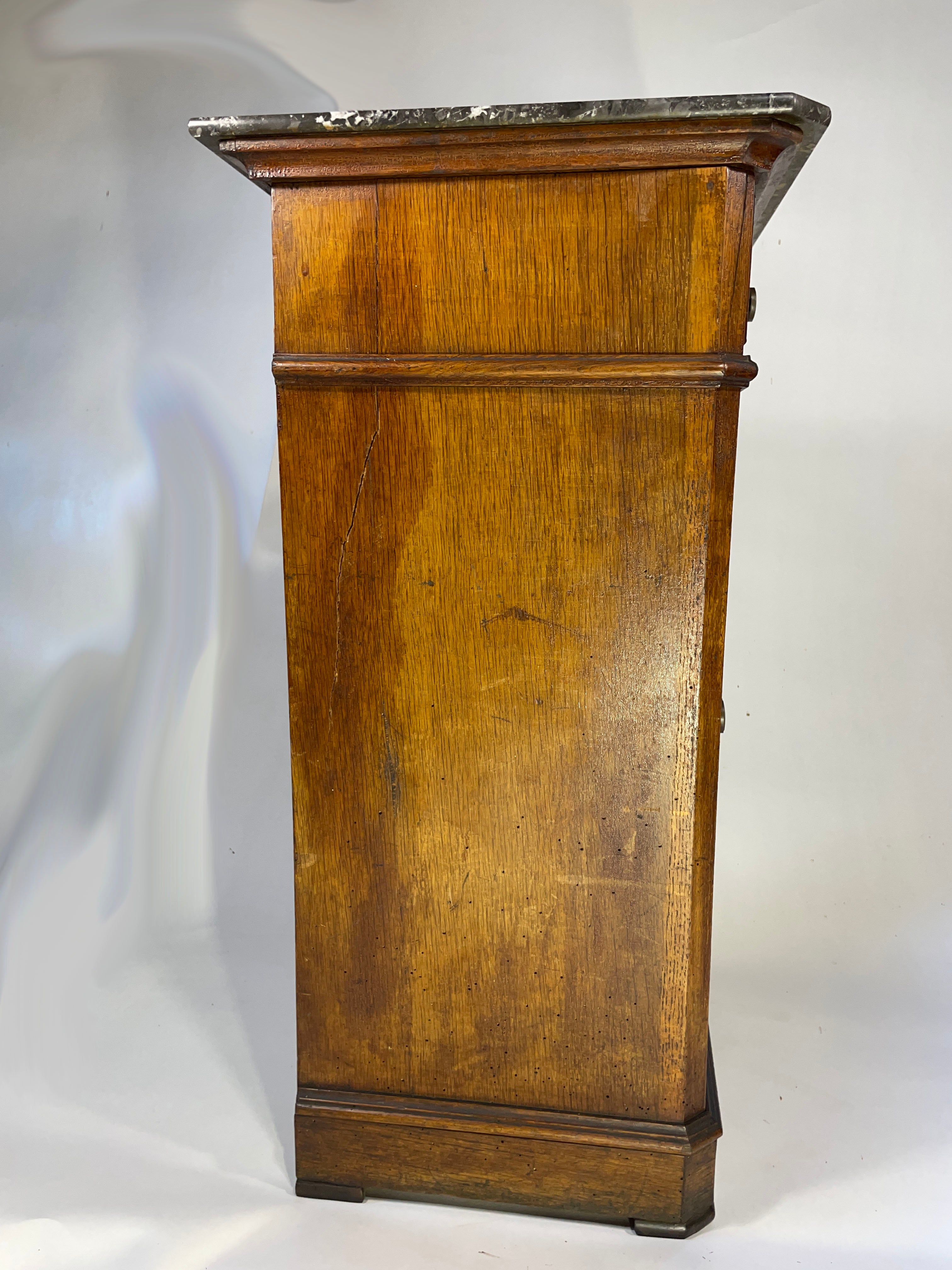 Antique French Marble-Topped Oak Cabinet - Late 19th Century Provincial Style — photo 7