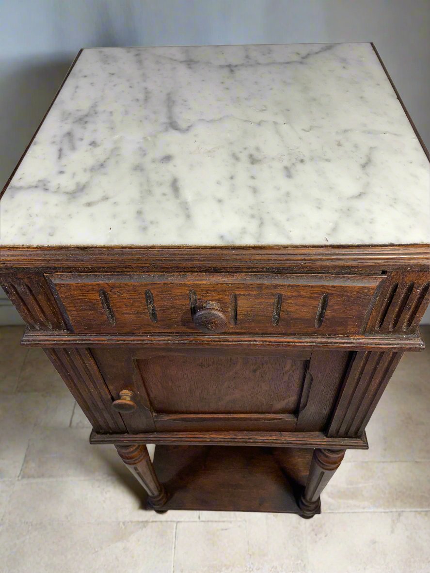 Antique French Marble-Top Cabinet – Late 19th Century, Provincial Style — photo 3