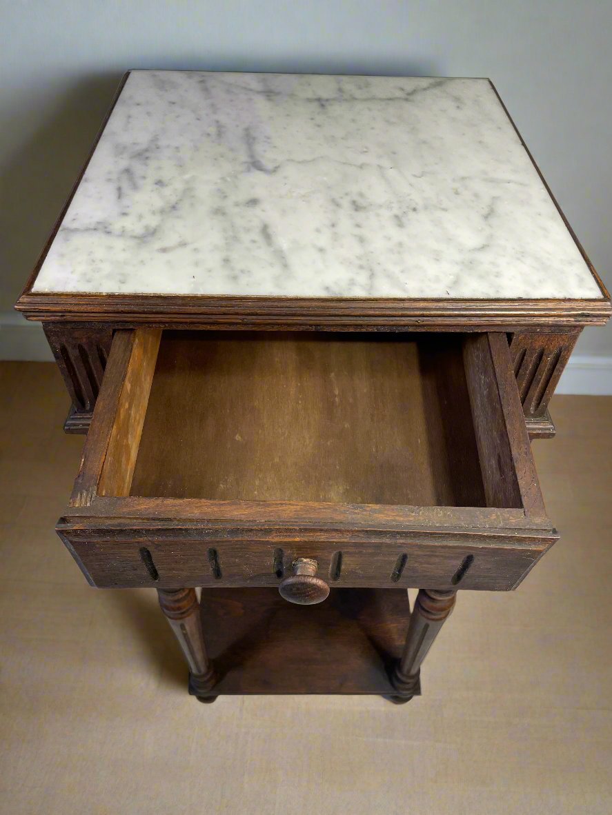 Antique French Marble-Top Cabinet – Late 19th Century, Provincial Style — photo 9