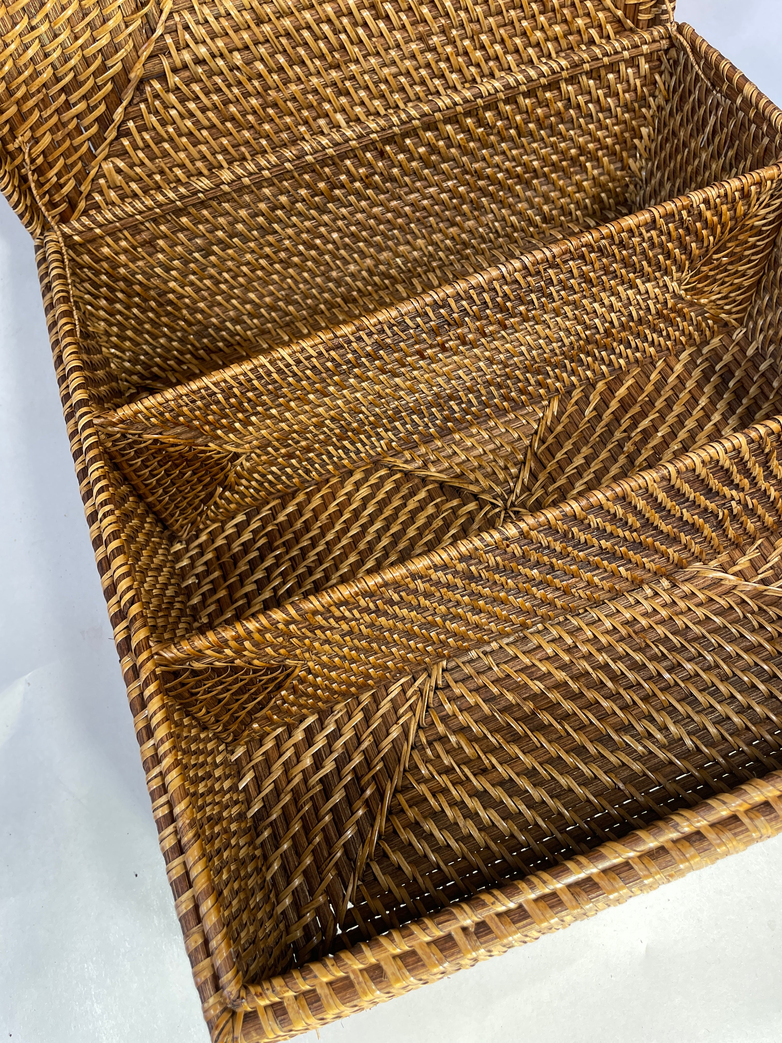 Vintage Woven Rattan Storage Box – Wicker Organizer with Compartments — photo 4