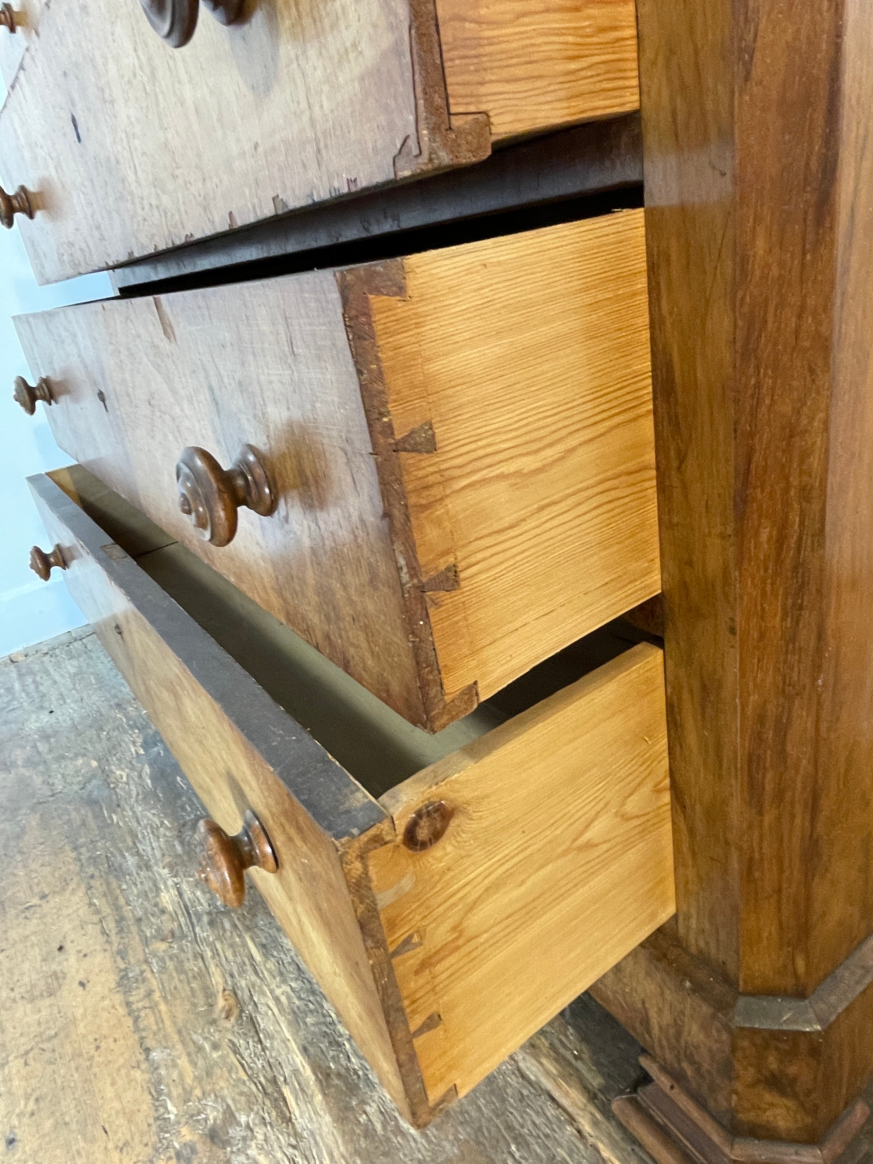Antique Victorian Walnut Chest of Drawers – Marble Top, 19th Century — photo 6