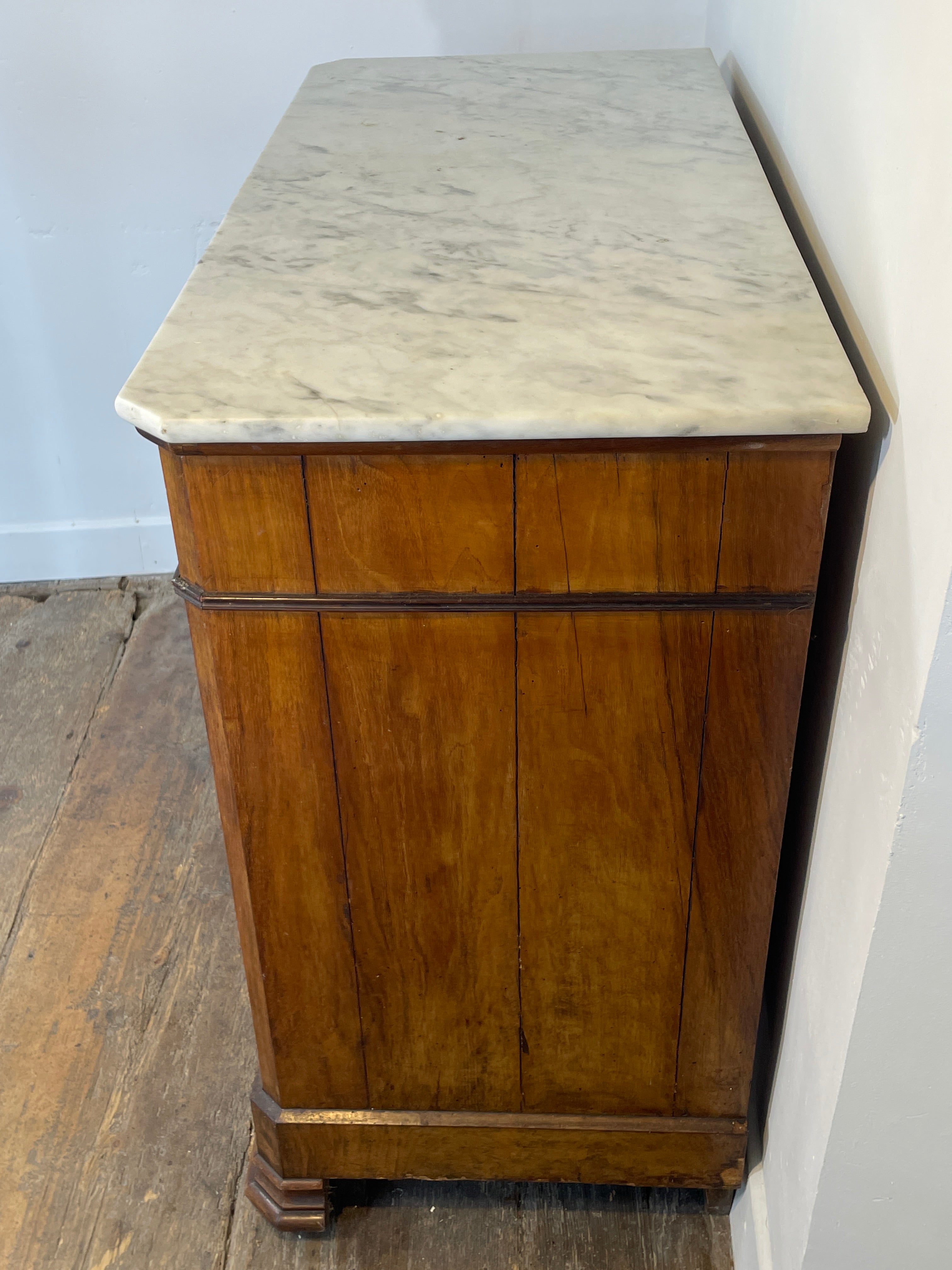 Antique Victorian Walnut Chest of Drawers – Marble Top, 19th Century — photo 7