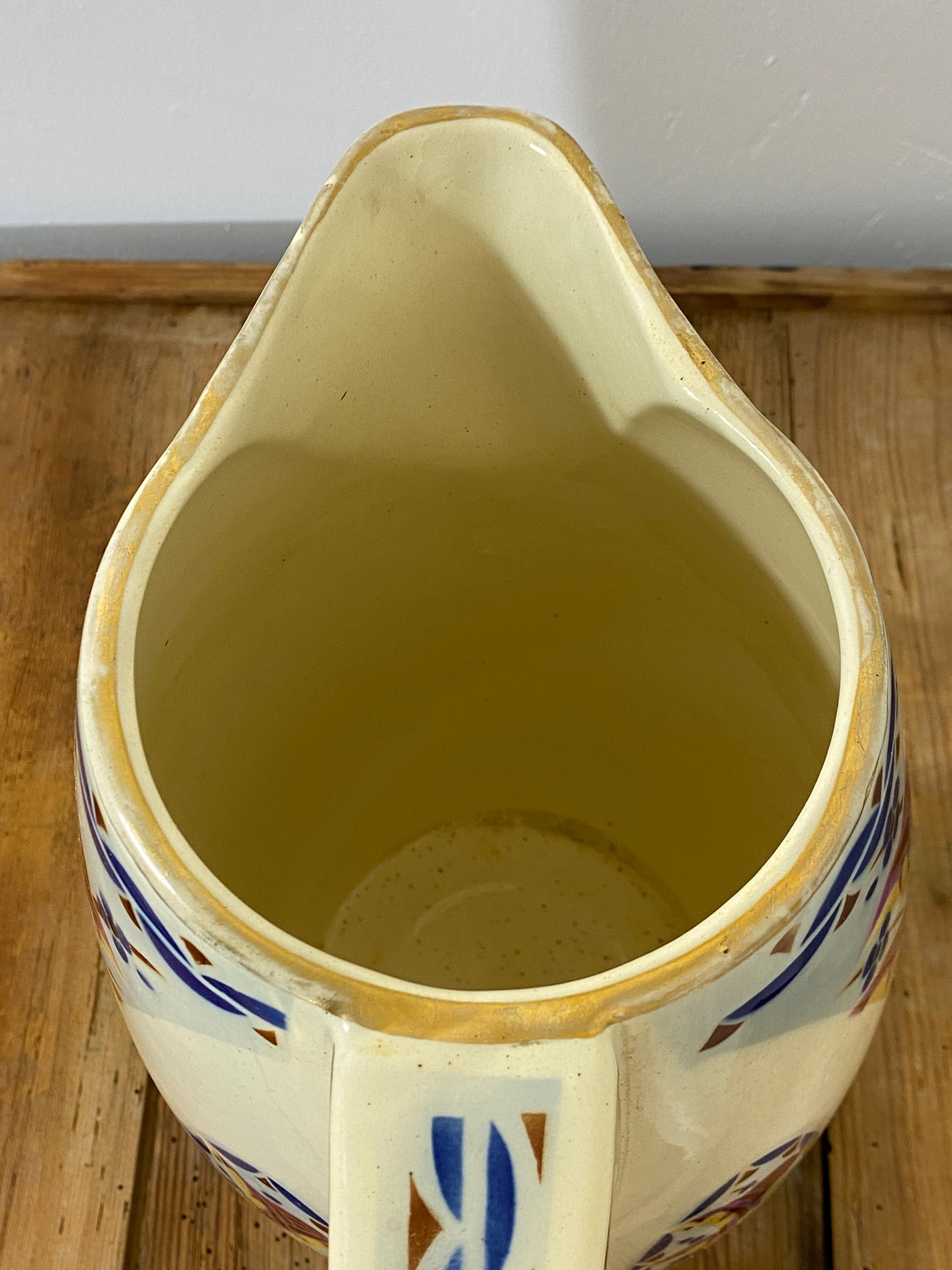 Vintage French Saint-Amand Art Deco Pitcher & Basin – Hand-Painted Floral — photo 7