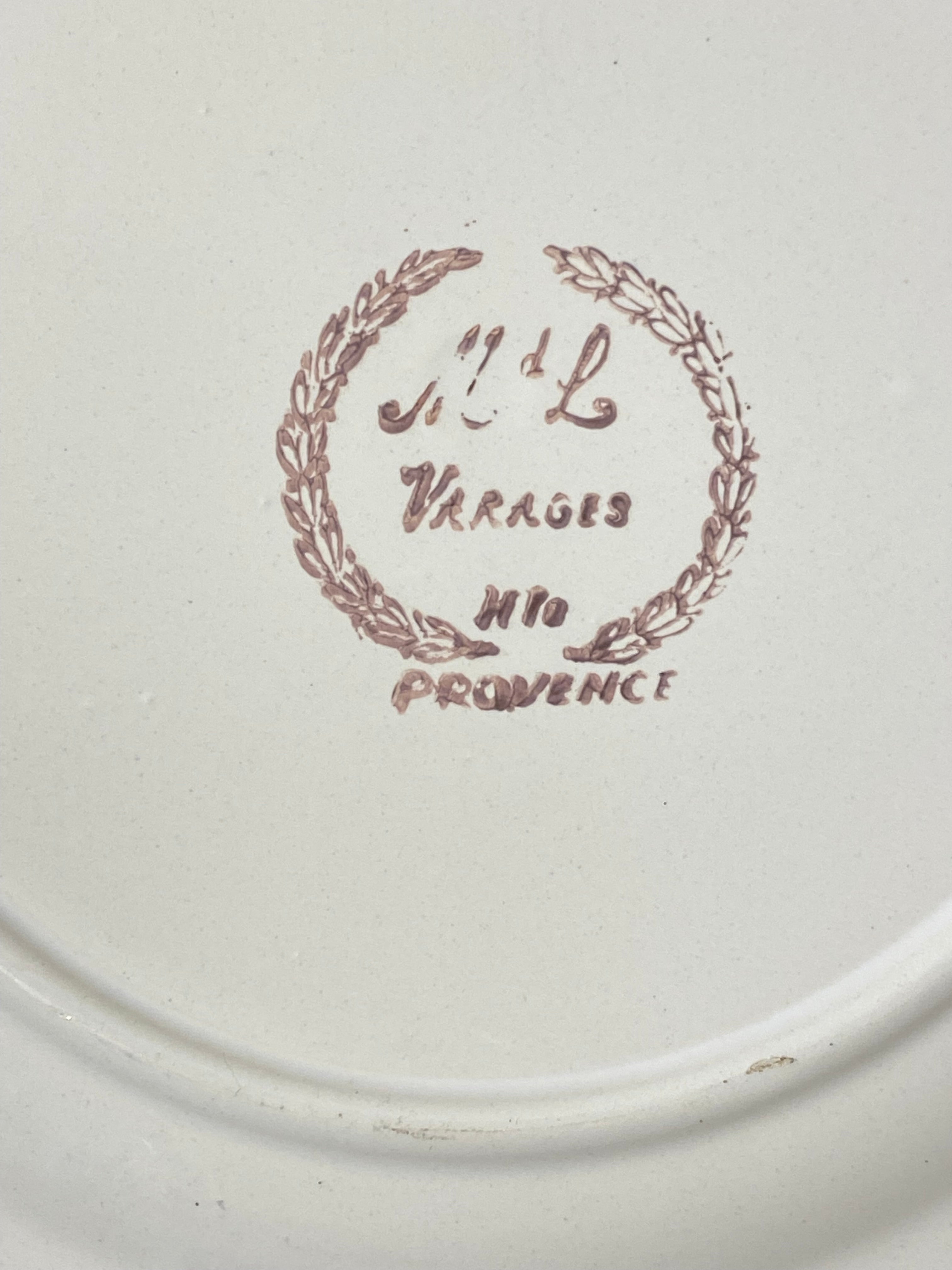 Set of 10 Vintage Varages Provence Botanical Plates — photo 4