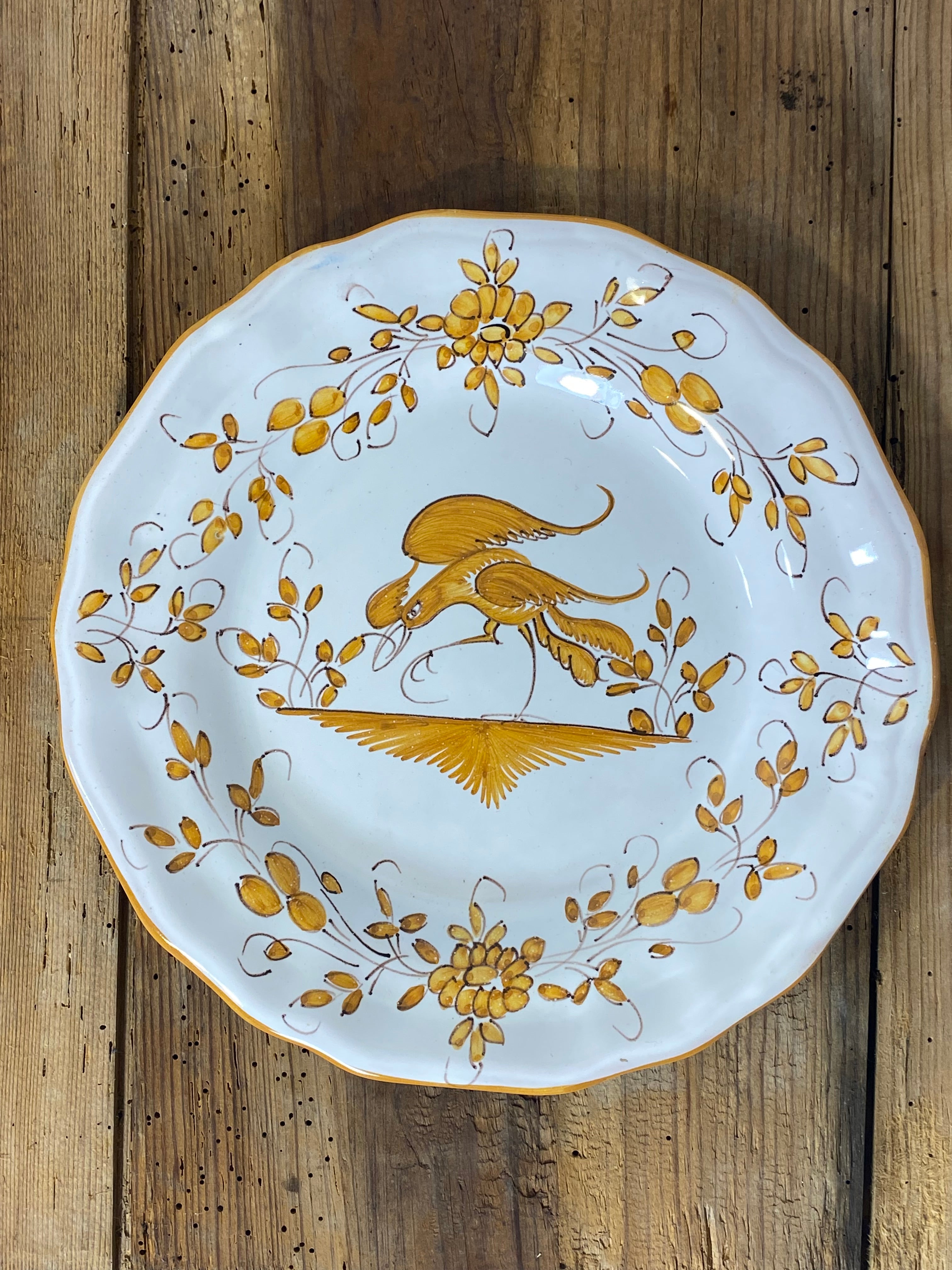 Vintage French Faience Plate Set – Moustiers Hand-Painted Pottery — photo 4