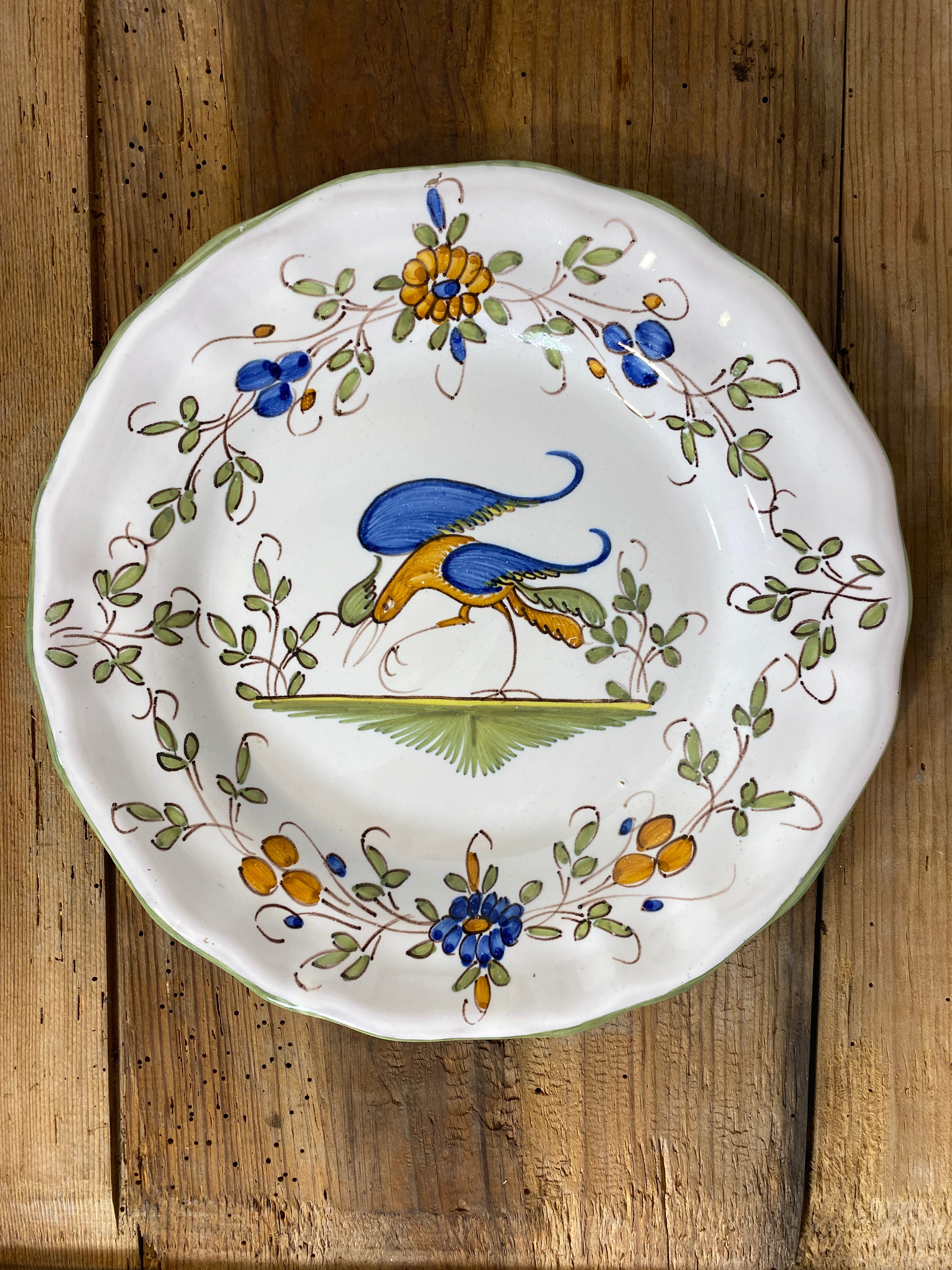 Vintage French Faience Plate Set – Moustiers Hand-Painted Pottery — photo 8