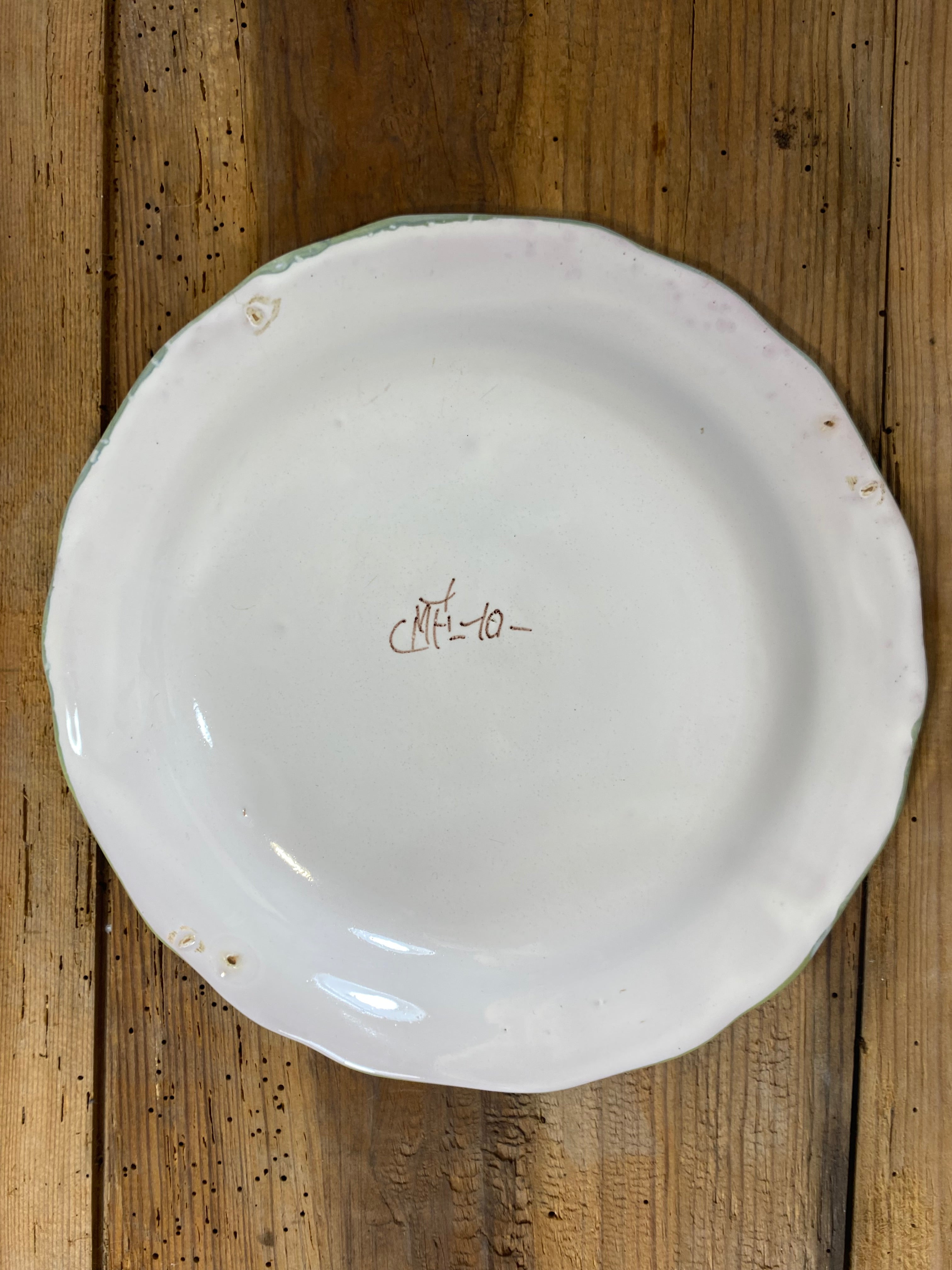 Vintage French Faience Plate Set – Moustiers Hand-Painted Pottery — photo 9