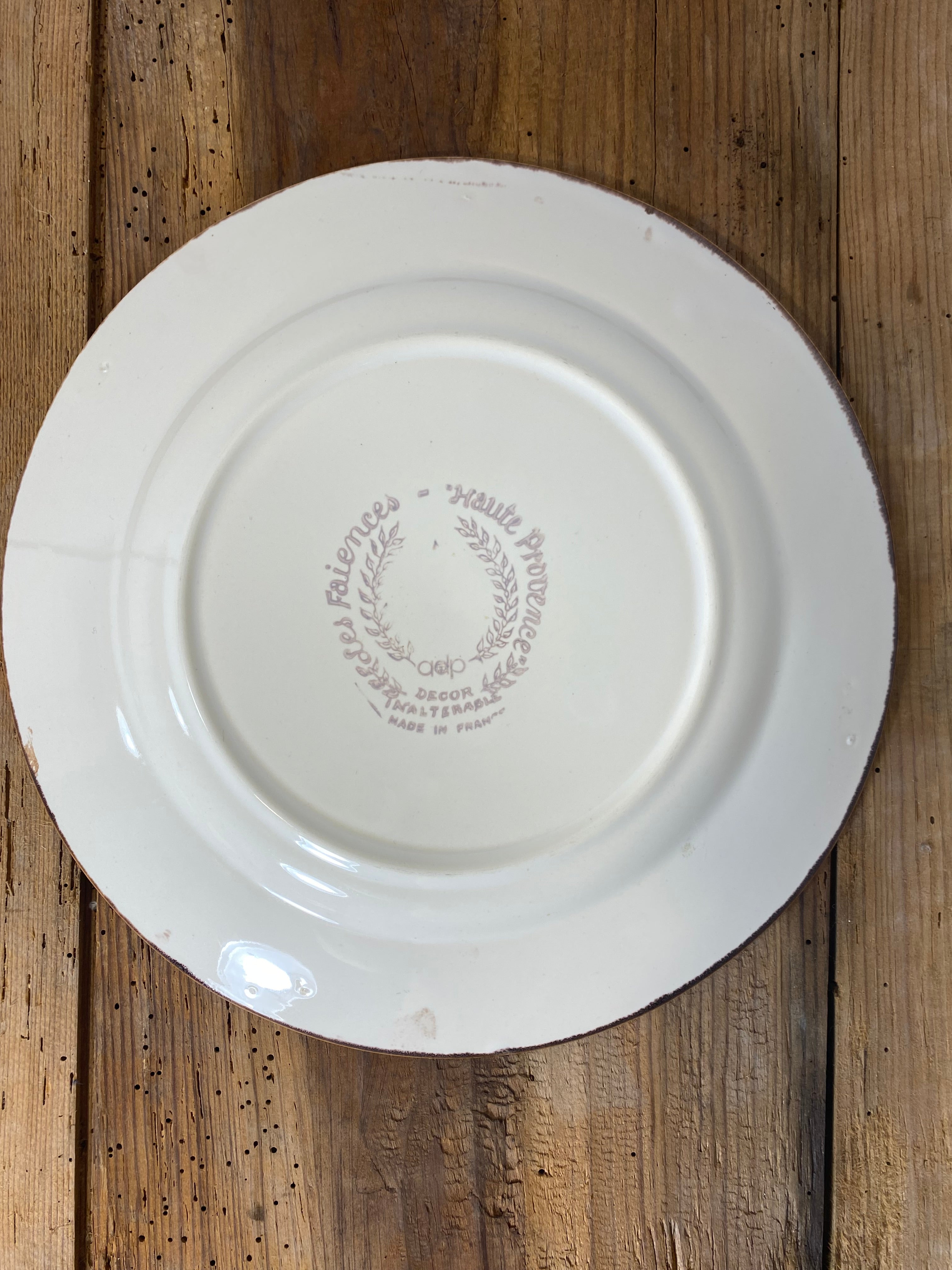 Vintage French Botanical Faïence Plate - Faiences -Haute Provence — photo 2