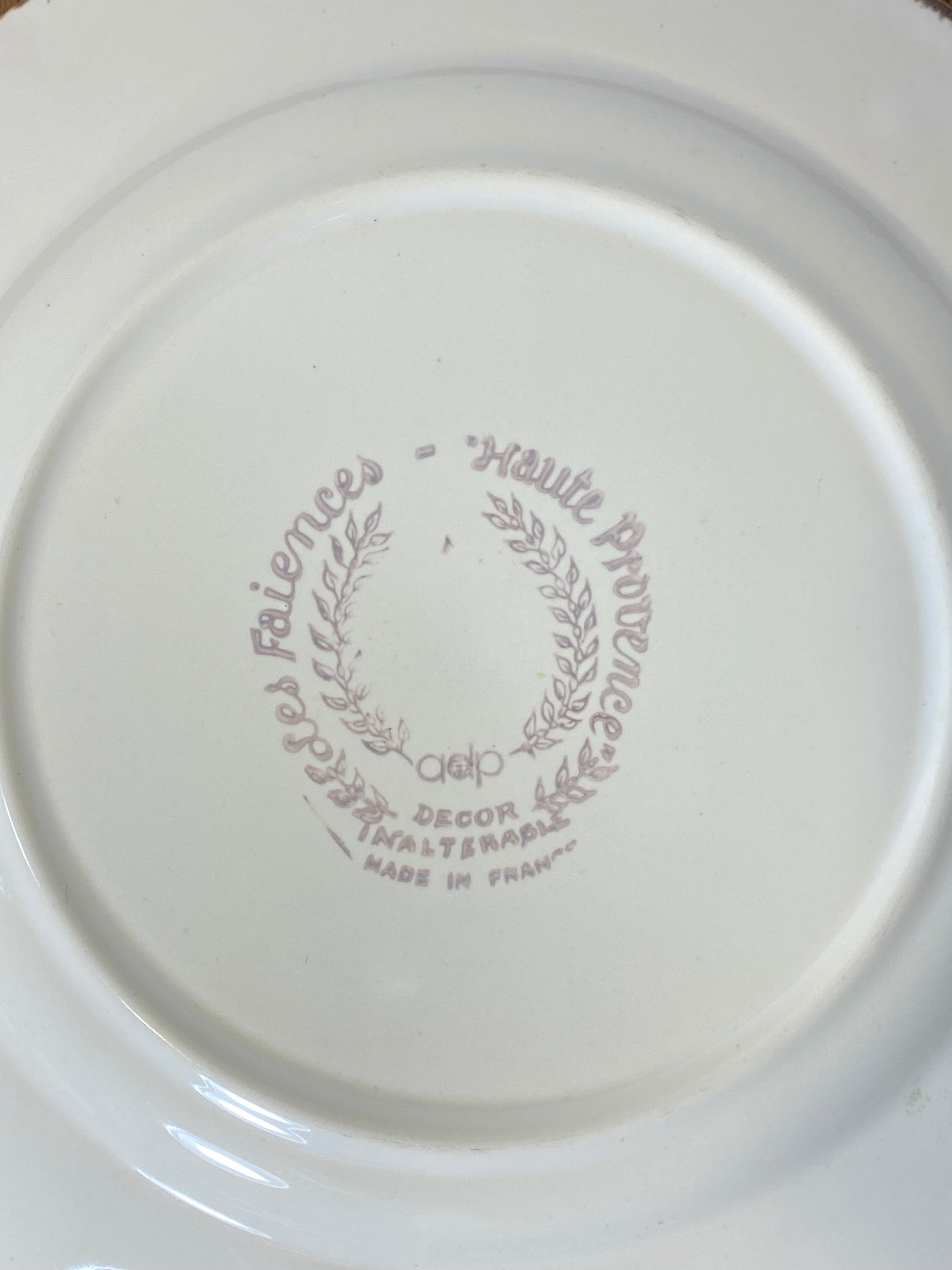 Vintage French Botanical Faïence Plate - Faiences -Haute Provence — photo 3