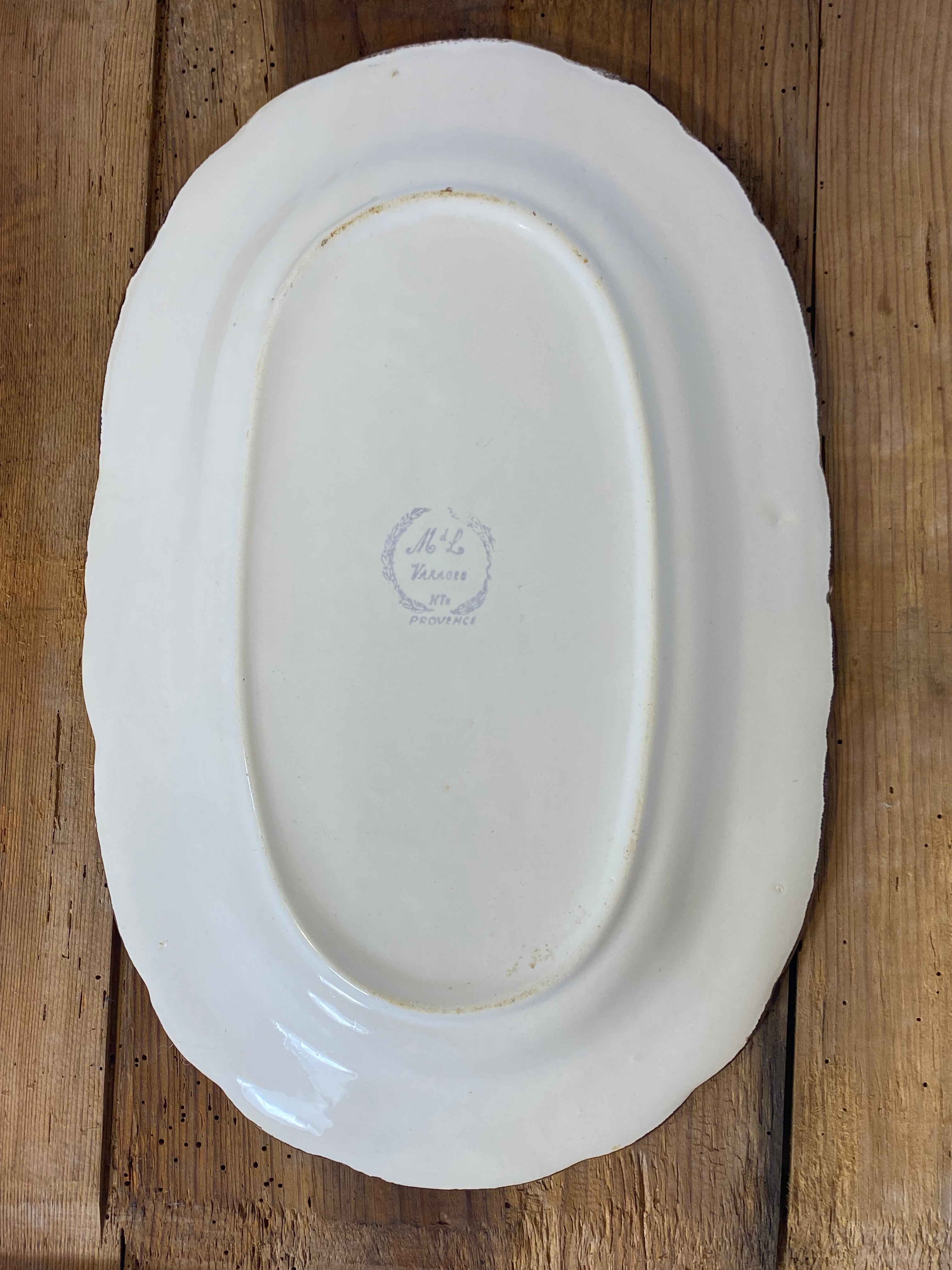 Vintage French Botanical Faïence Set – Platter, Large Plate & 3 Plates — photo 6