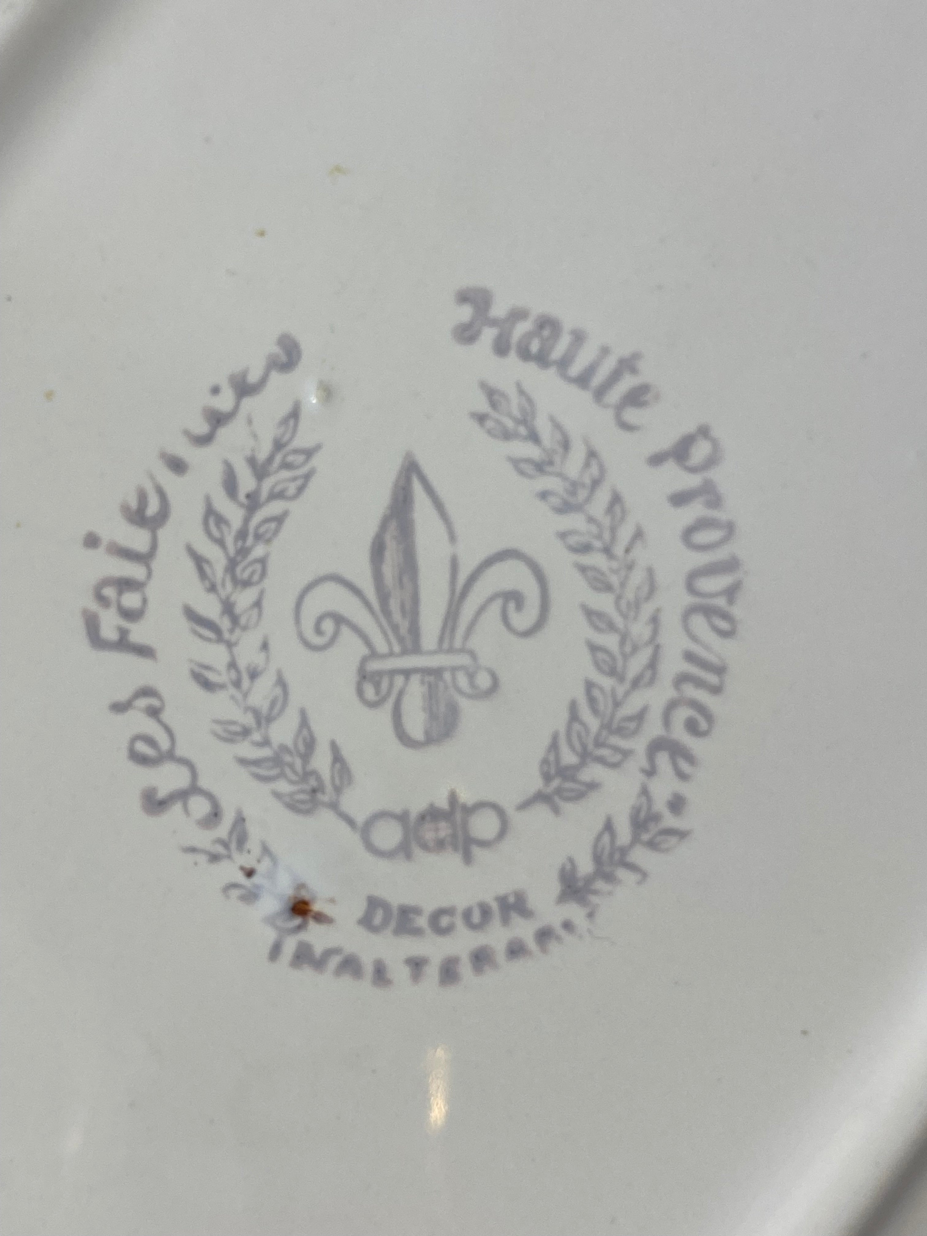 Vintage French Botanical Faïence Platter – "Diplotaxis muralis" — photo 5