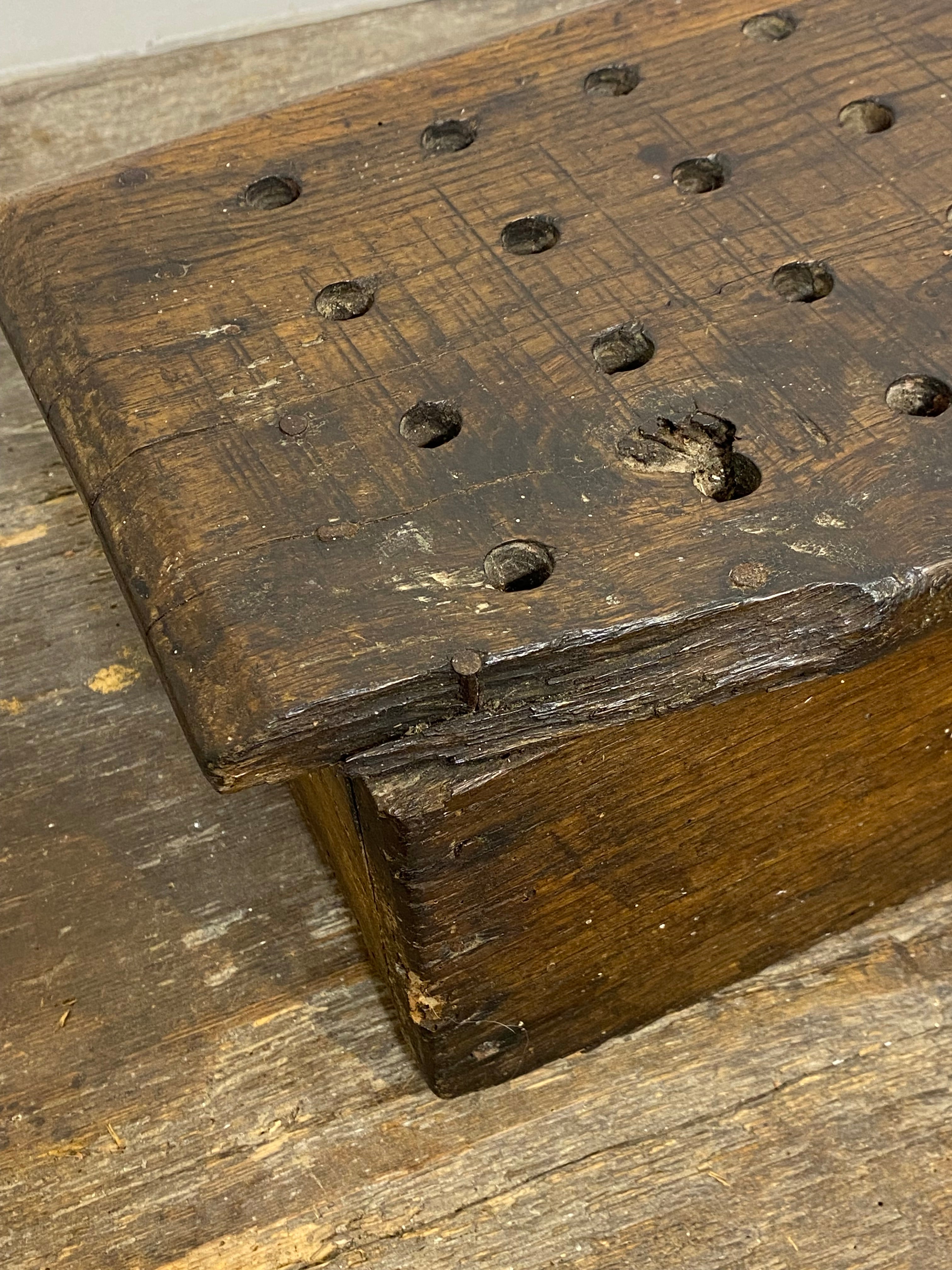 Antique Wooden Foot Warmer with Vent Holes – Rustic 19th-Century Charm — photo 6