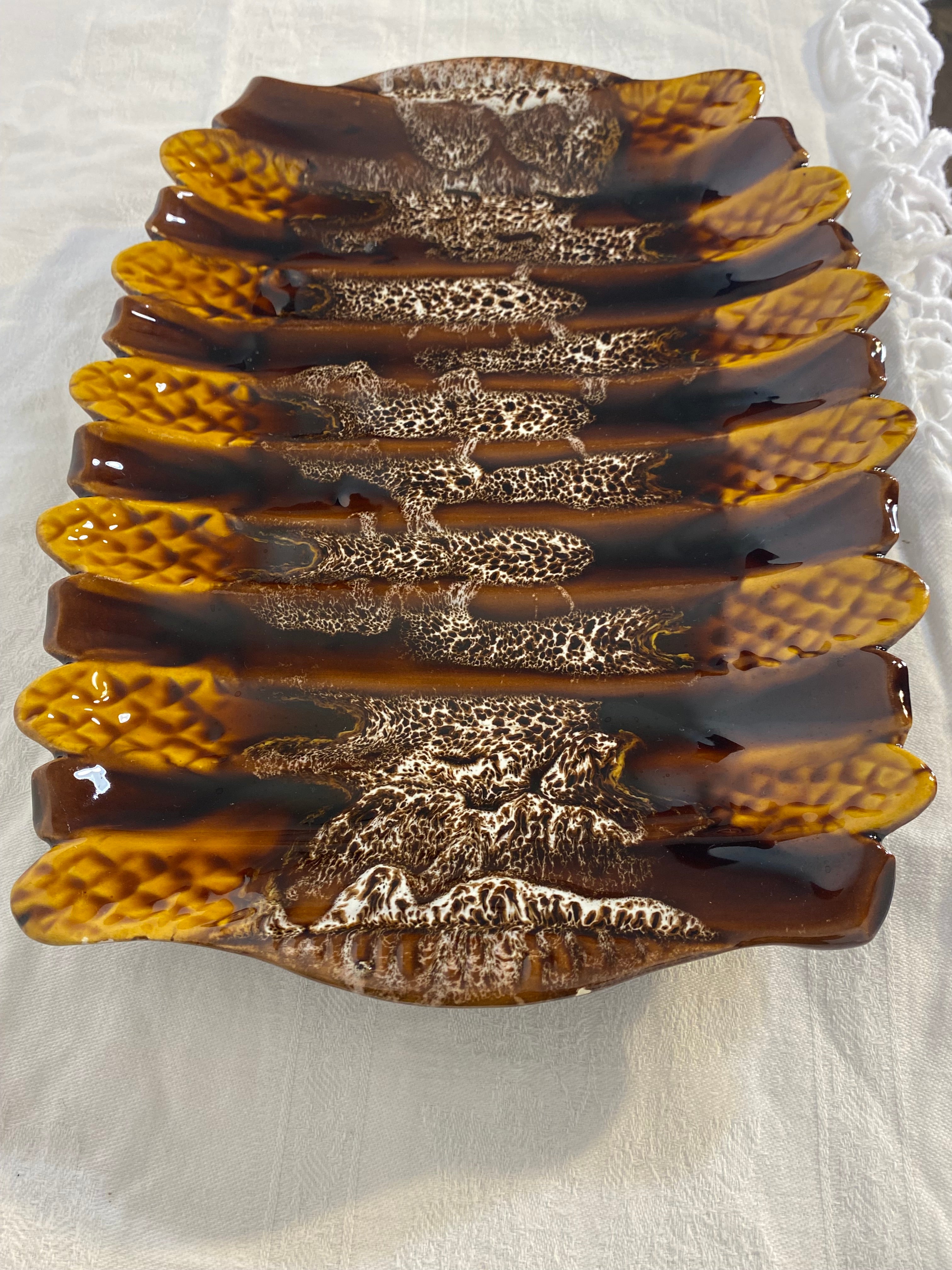 Vintage Vallauris Asparagus Serving Plate – French Pottery — photo 3