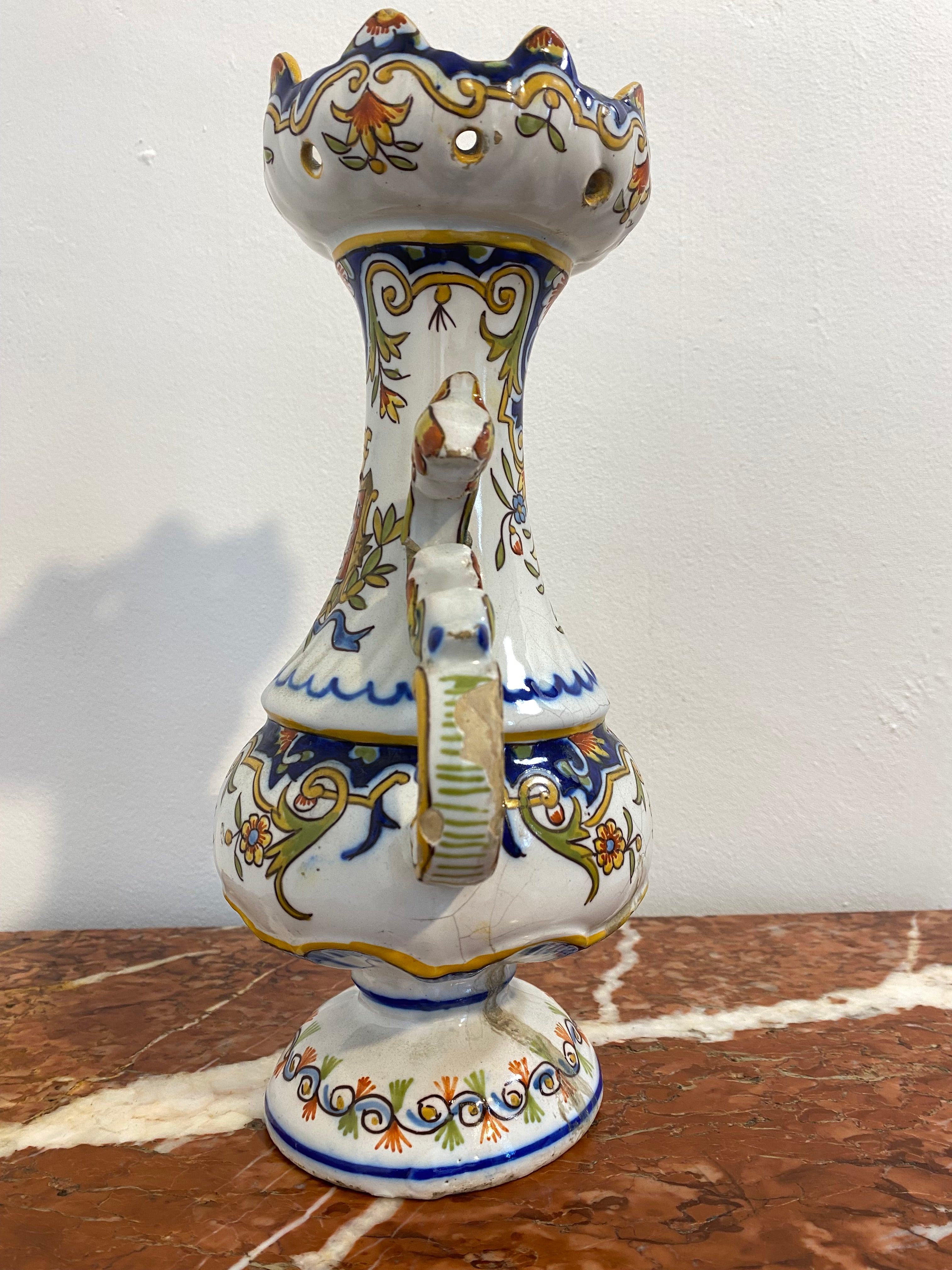 French Faience Vase De Desvres, Les Sables d'Olonne, Late 19th Century — photo 2
