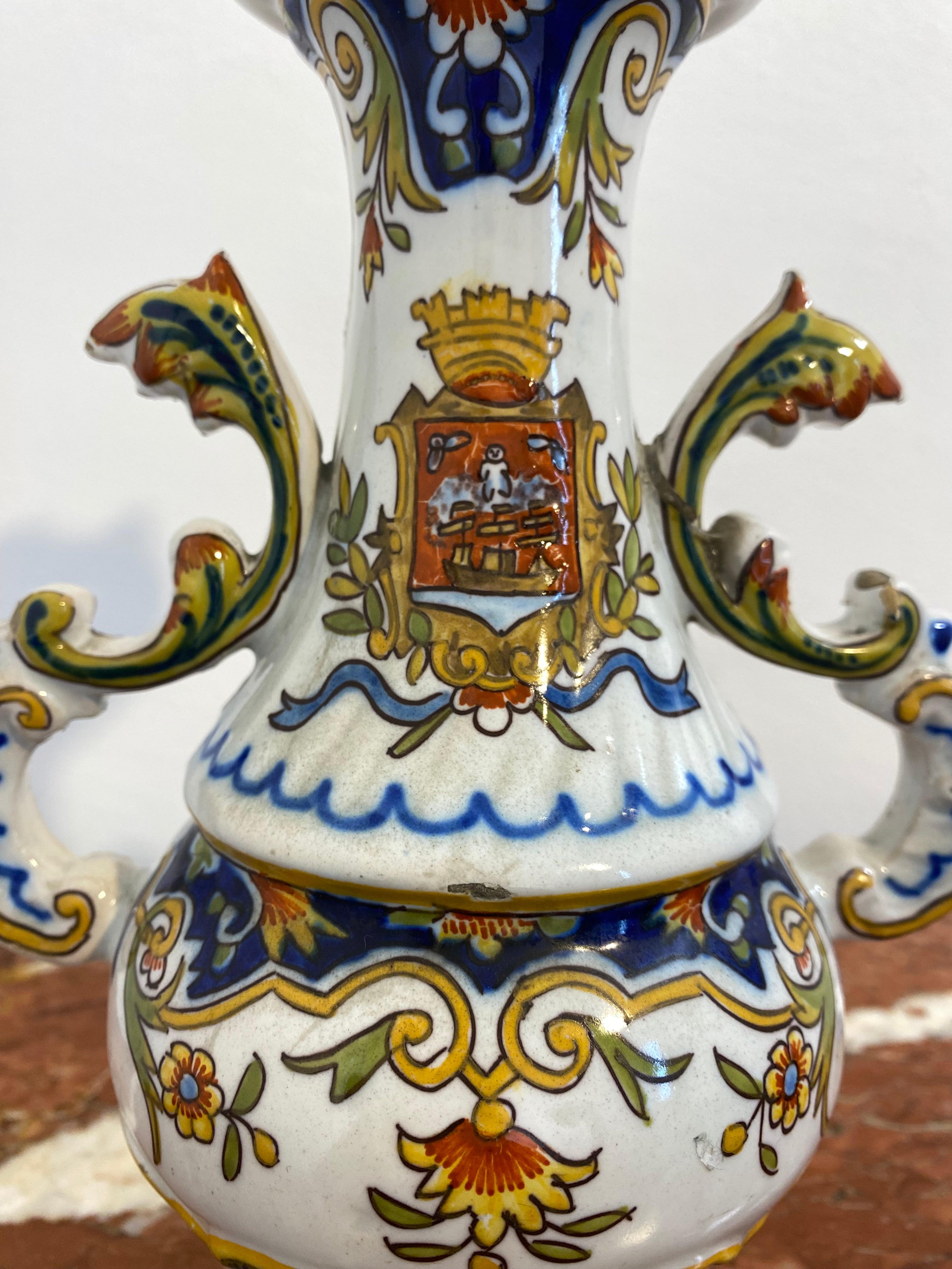 French Faience Vase De Desvres, Les Sables d'Olonne, Late 19th Century — photo 5