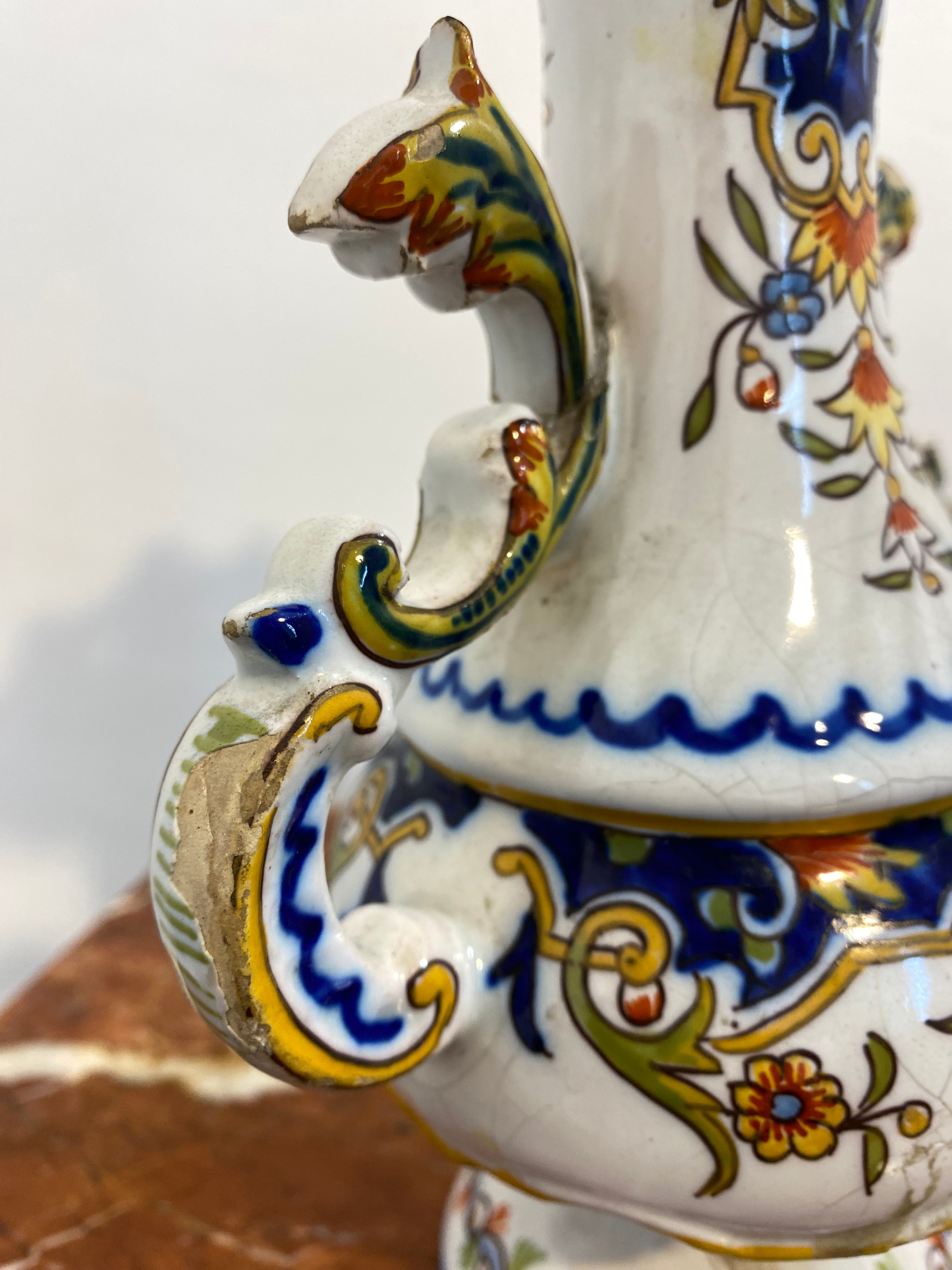French Faience Vase De Desvres, Les Sables d'Olonne, Late 19th Century — photo 6