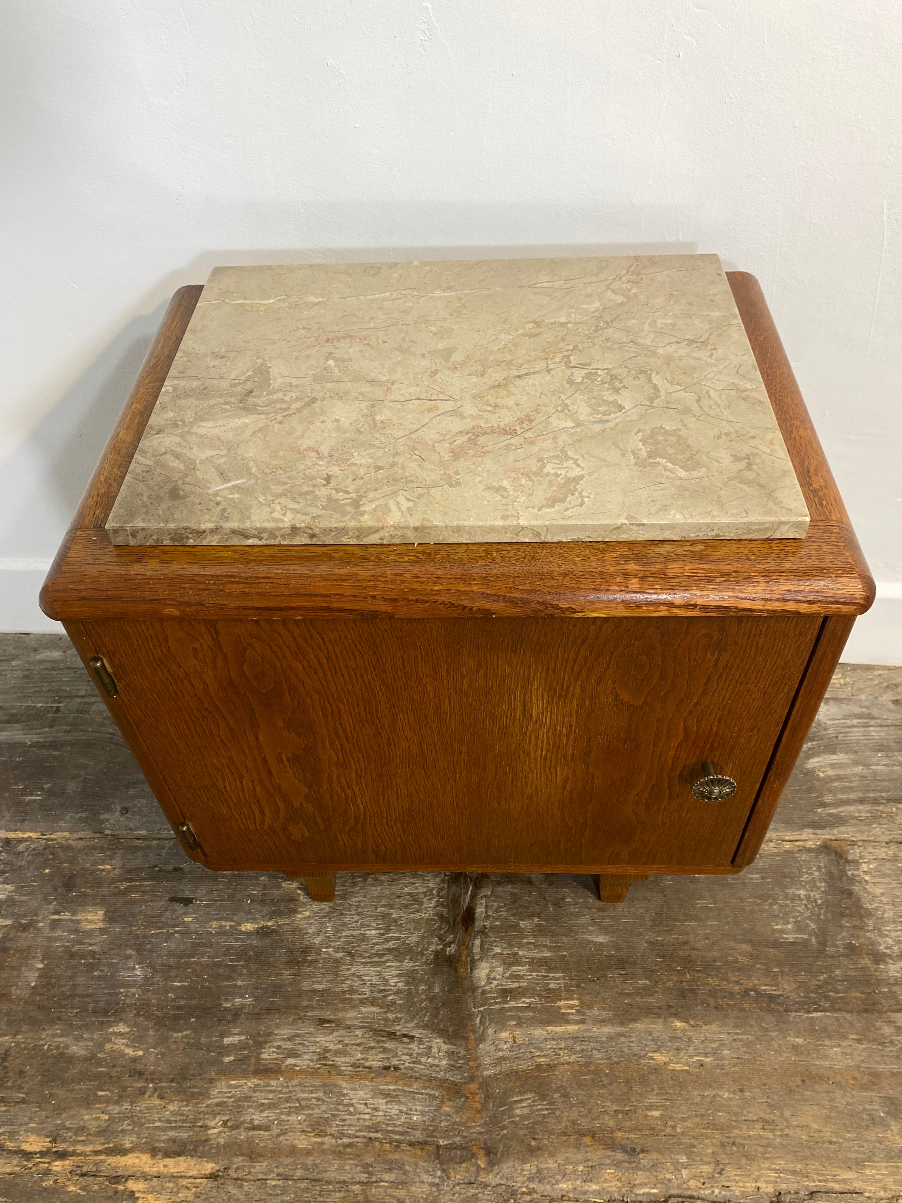 Mid-Century Modern Wooden Cabinet with Marble Top, Circa 1950s — photo 2