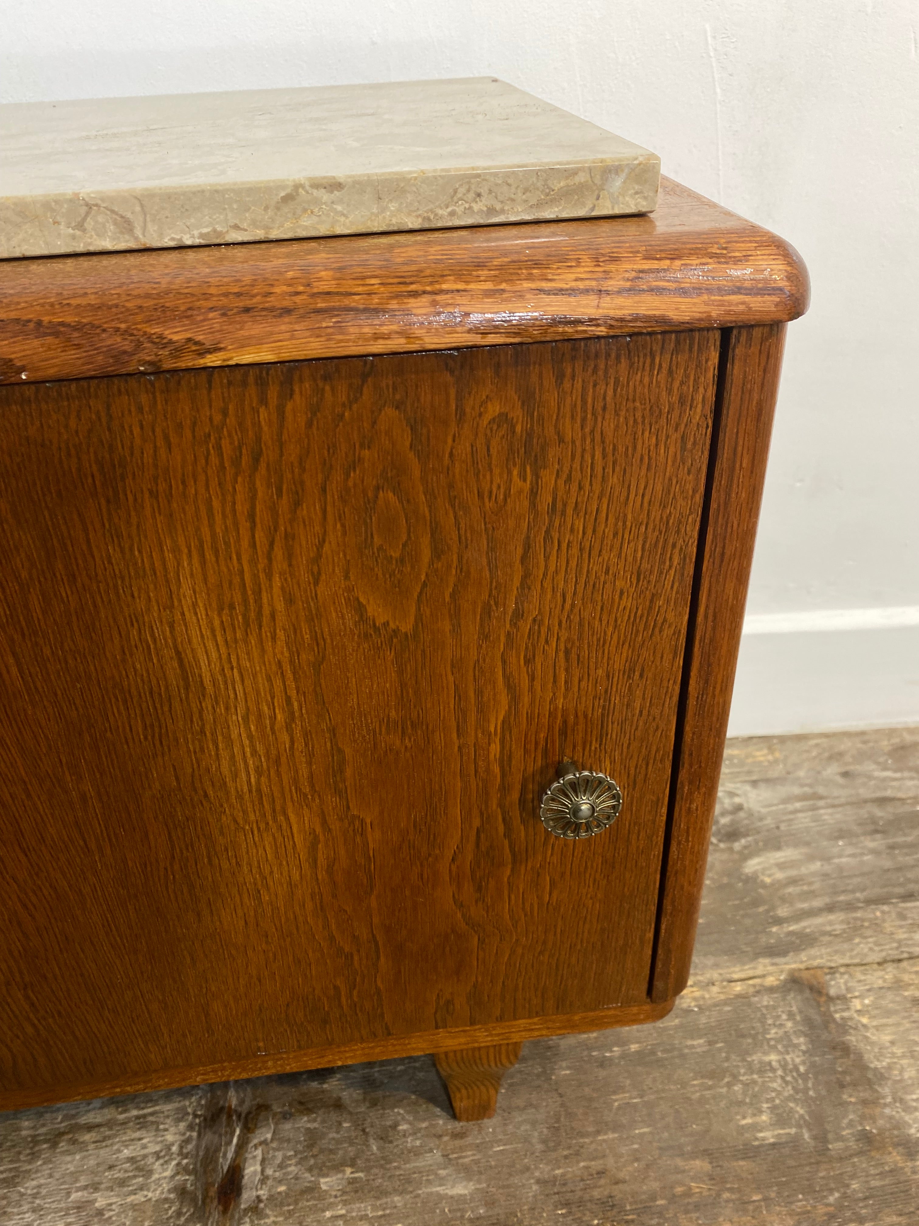 Mid-Century Modern Wooden Cabinet with Marble Top, Circa 1950s — photo 6