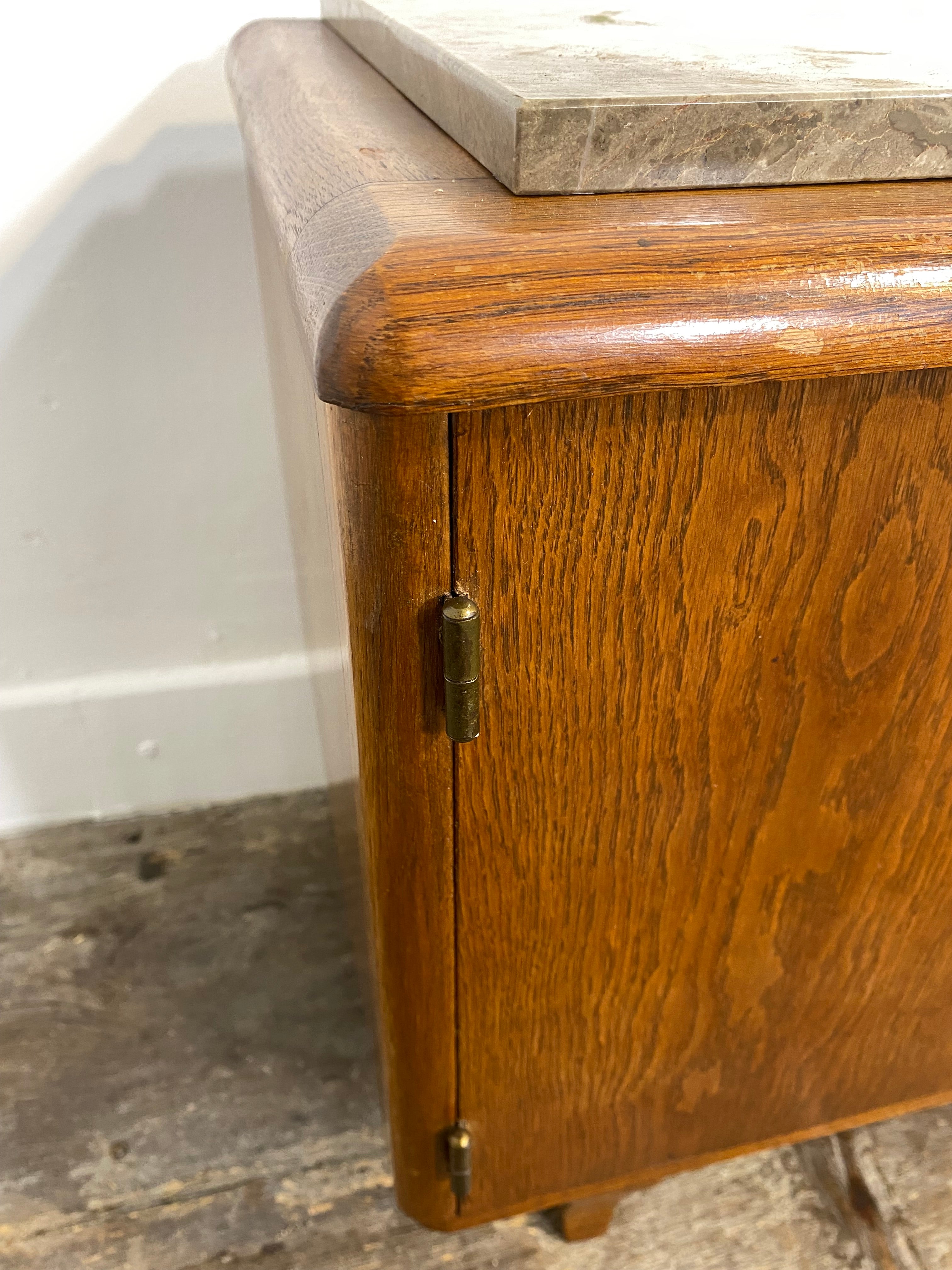 Mid-Century Modern Wooden Cabinet with Marble Top, Circa 1950s — photo 7