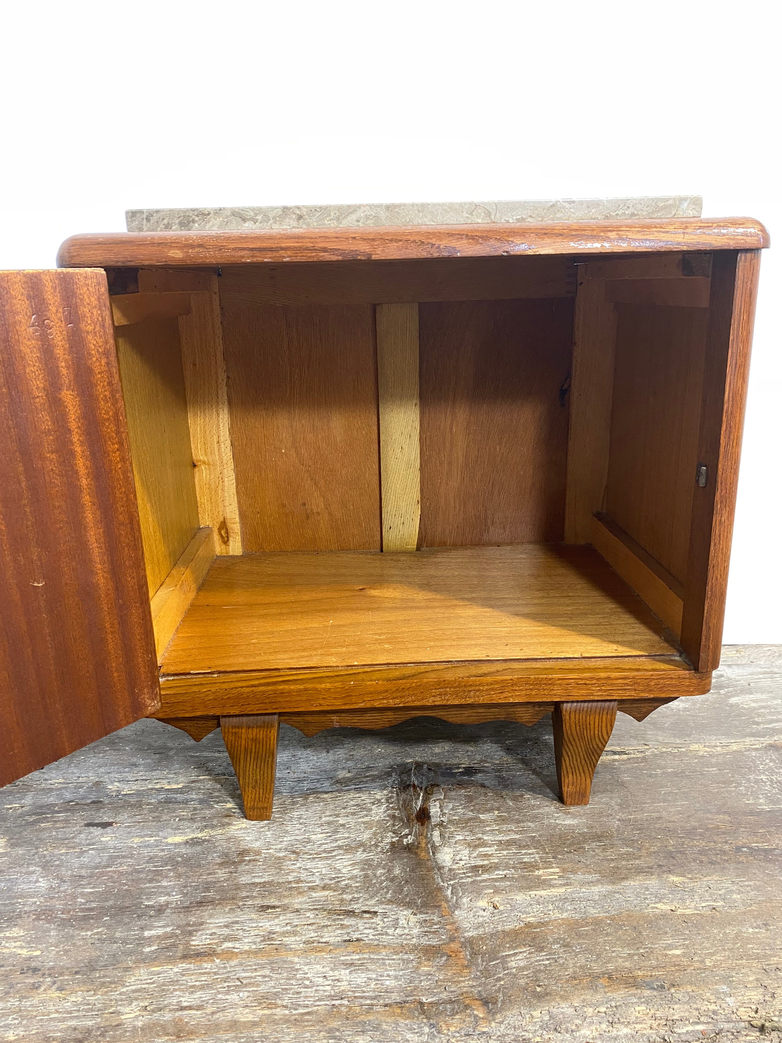 Mid-Century Modern Wooden Cabinet with Marble Top, Circa 1950s — photo 8