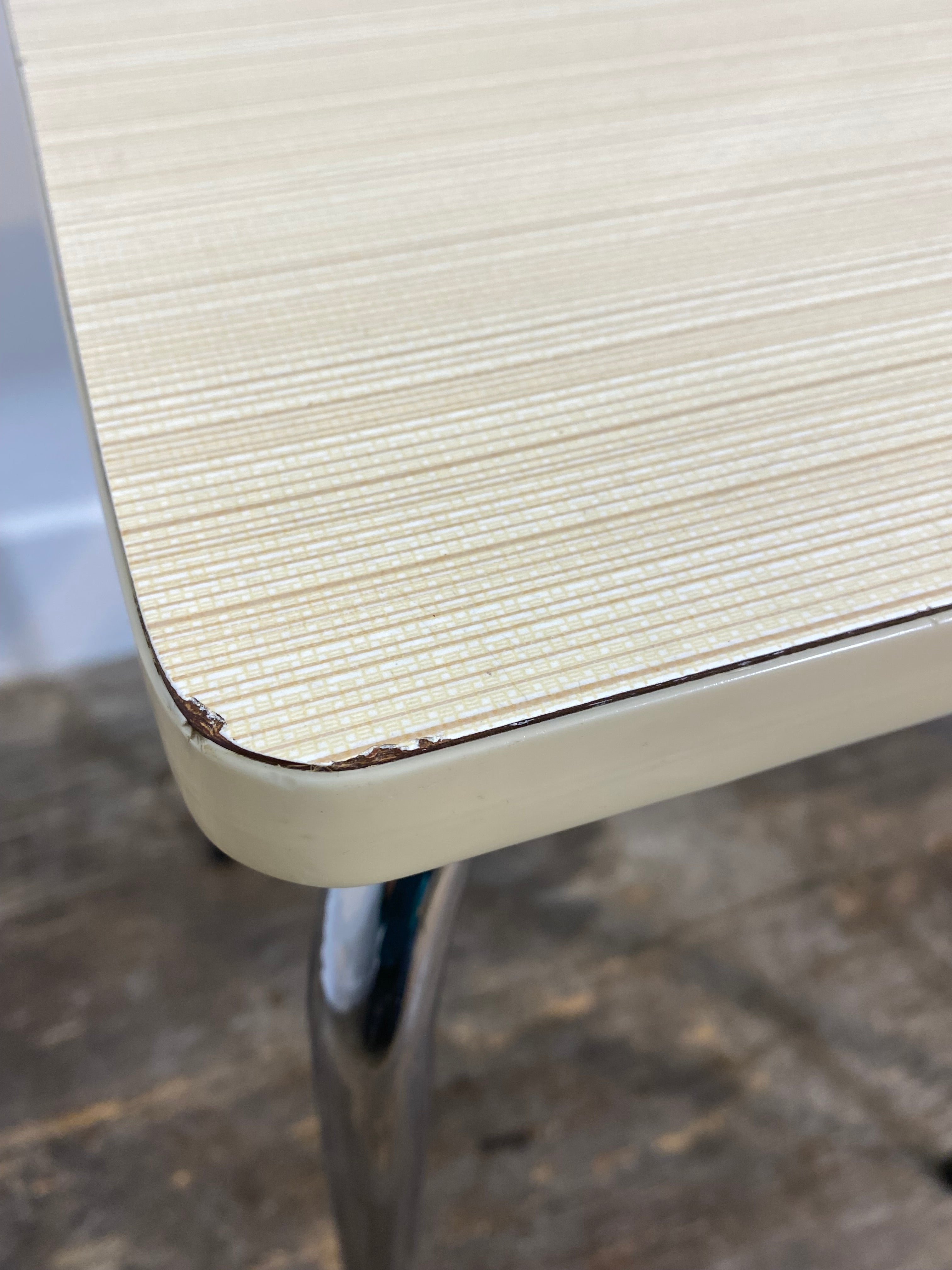 Set of 2 Vintage Mid-Century Stools – White Formica & Chrome — photo 7