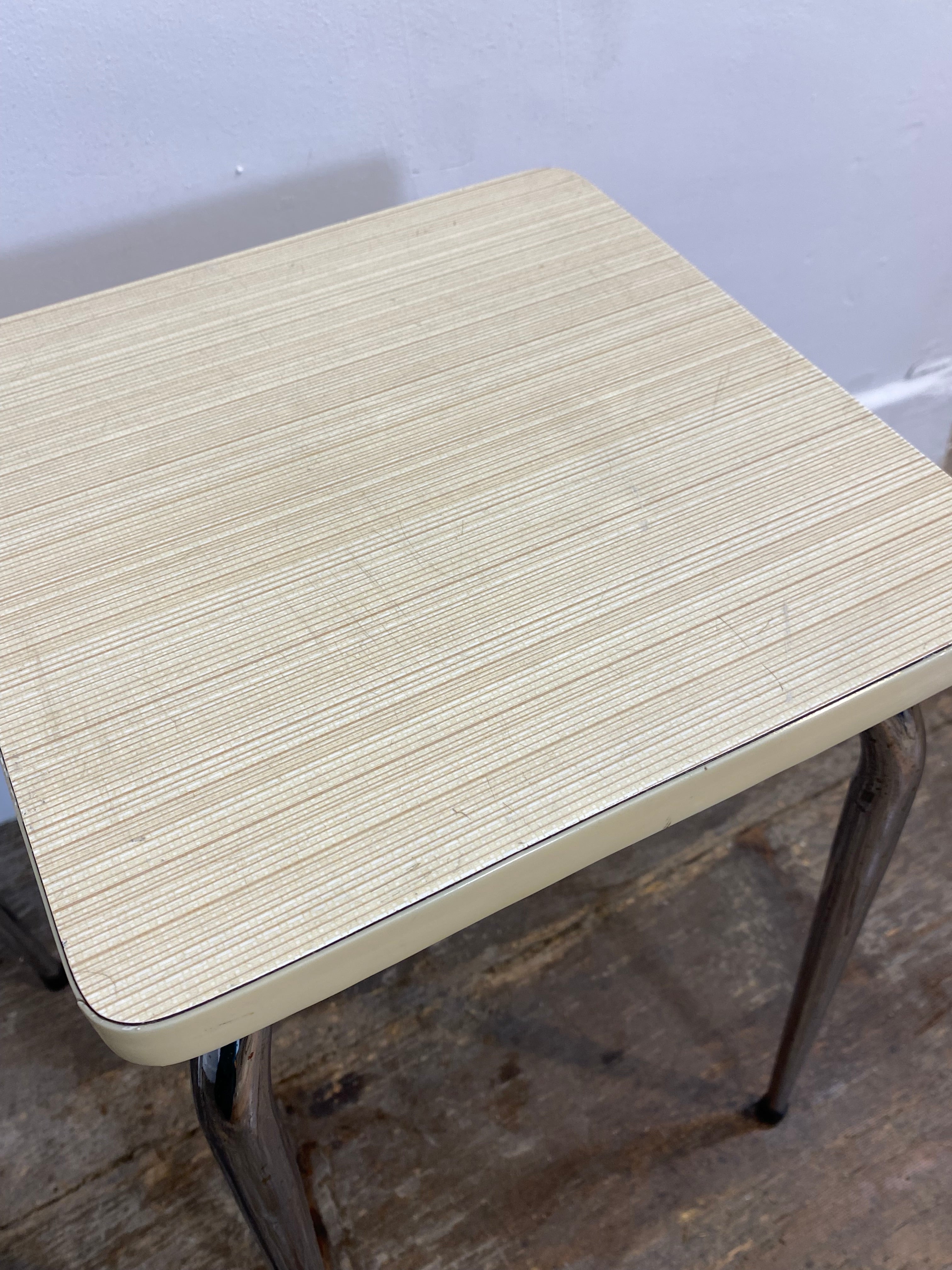 Set of 2 Vintage Mid-Century Stools – White Formica & Chrome — photo 9