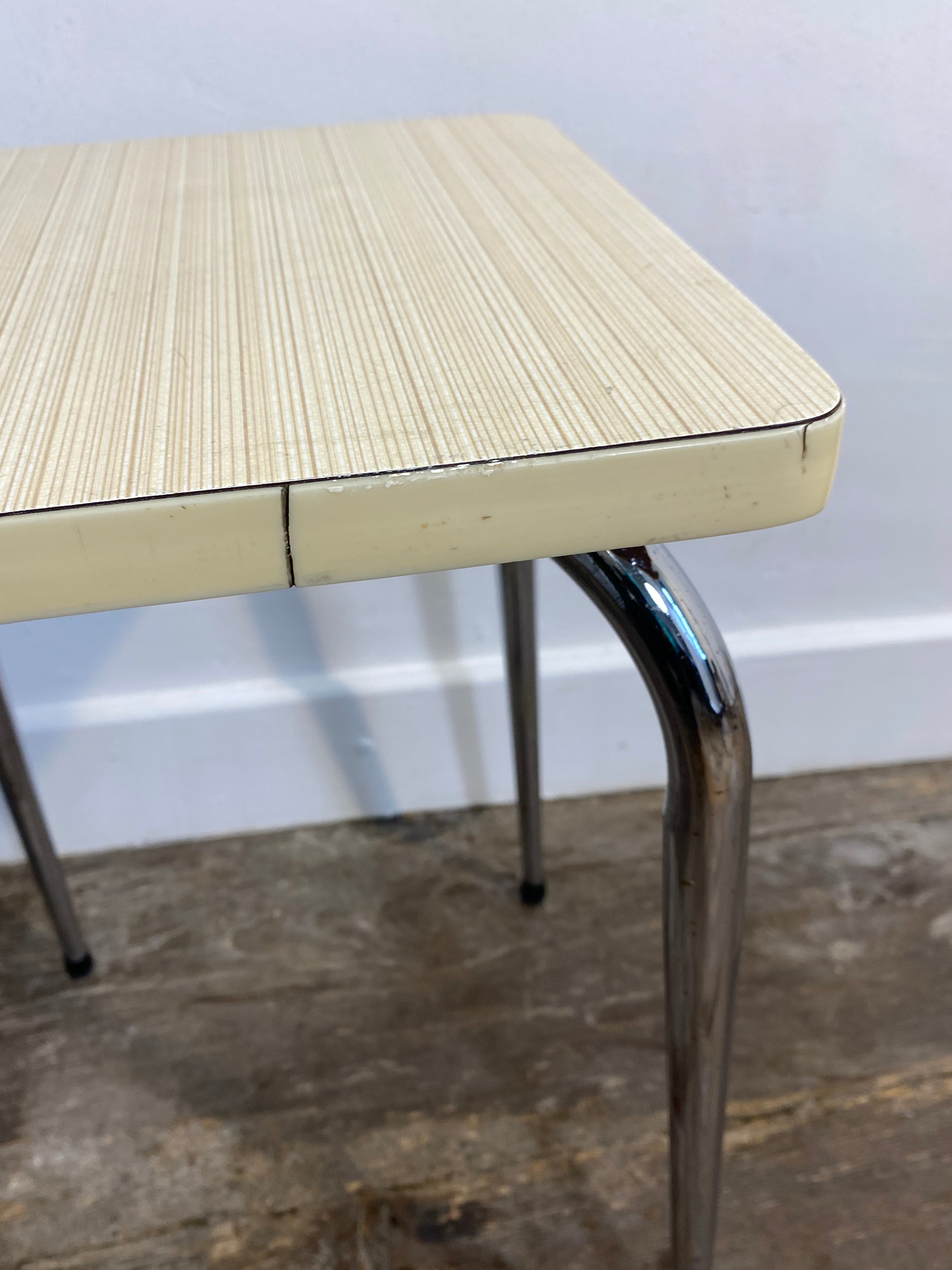 Set of 2 Vintage Mid-Century Stools – White Formica & Chrome — photo 13