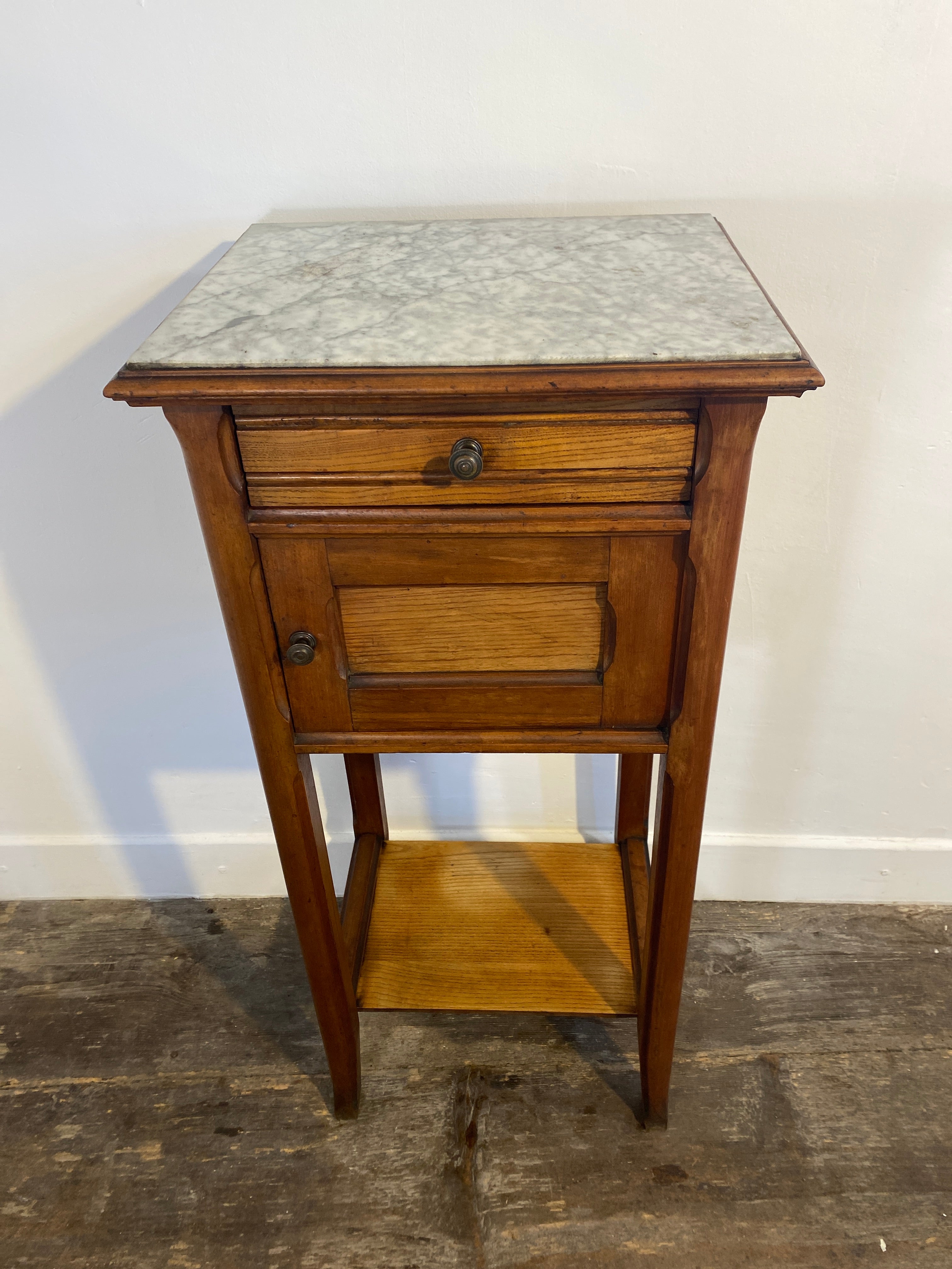 French Provincial Marble-Topped Cabinet with Ceramic Lining — photo 1