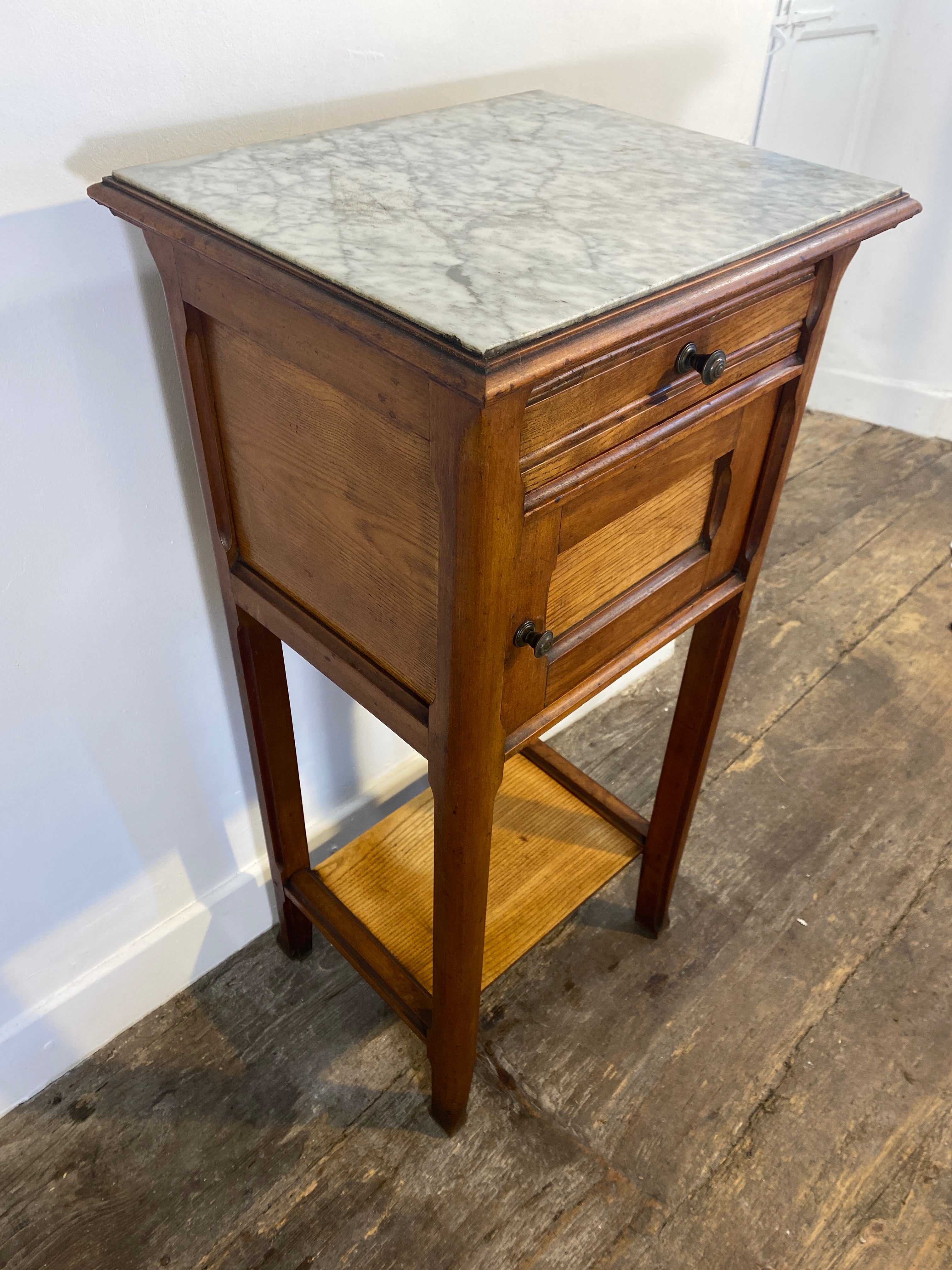 French Provincial Marble-Topped Cabinet with Ceramic Lining — photo 7