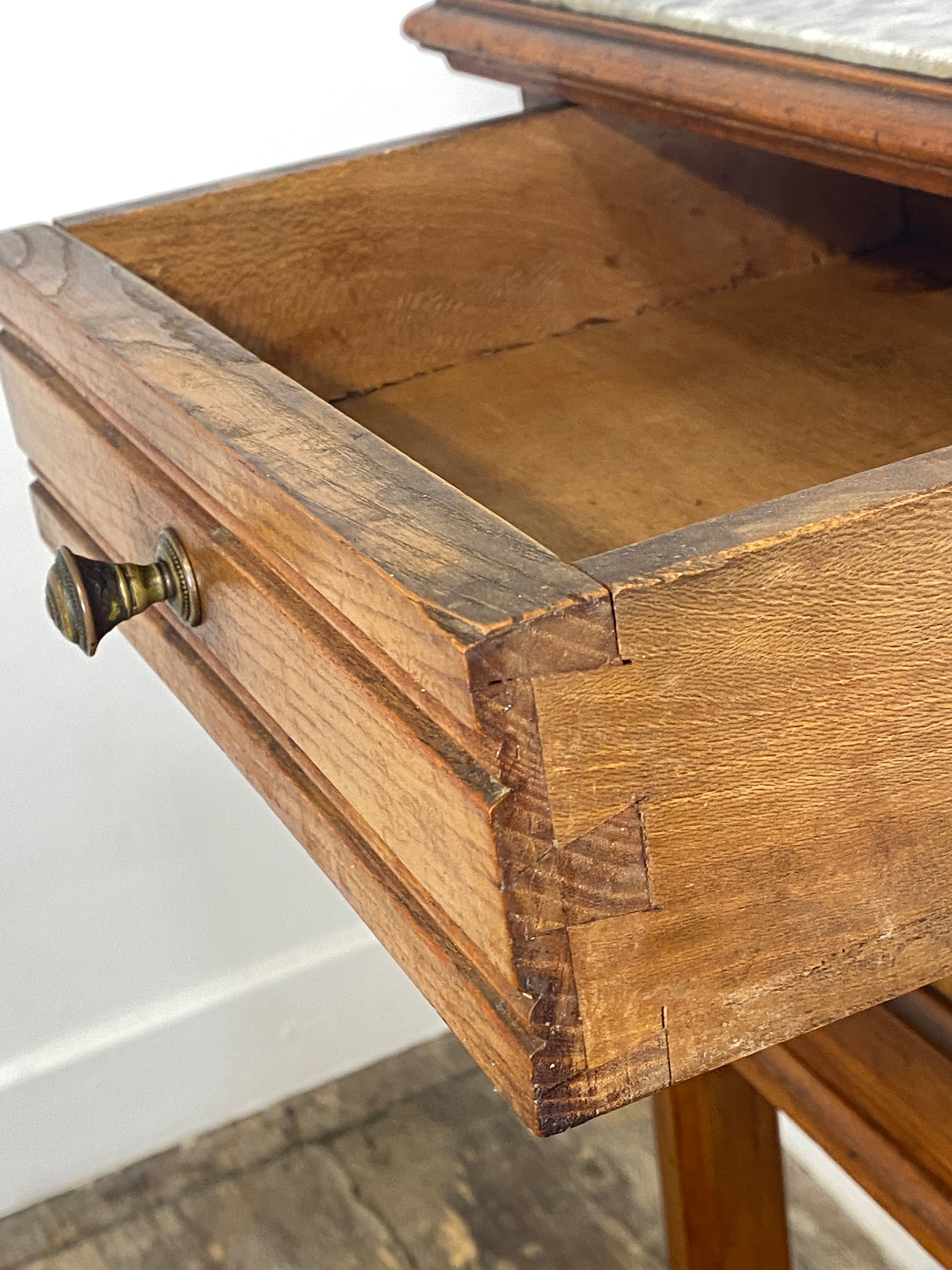 French Provincial Marble-Topped Cabinet with Ceramic Lining — photo 5