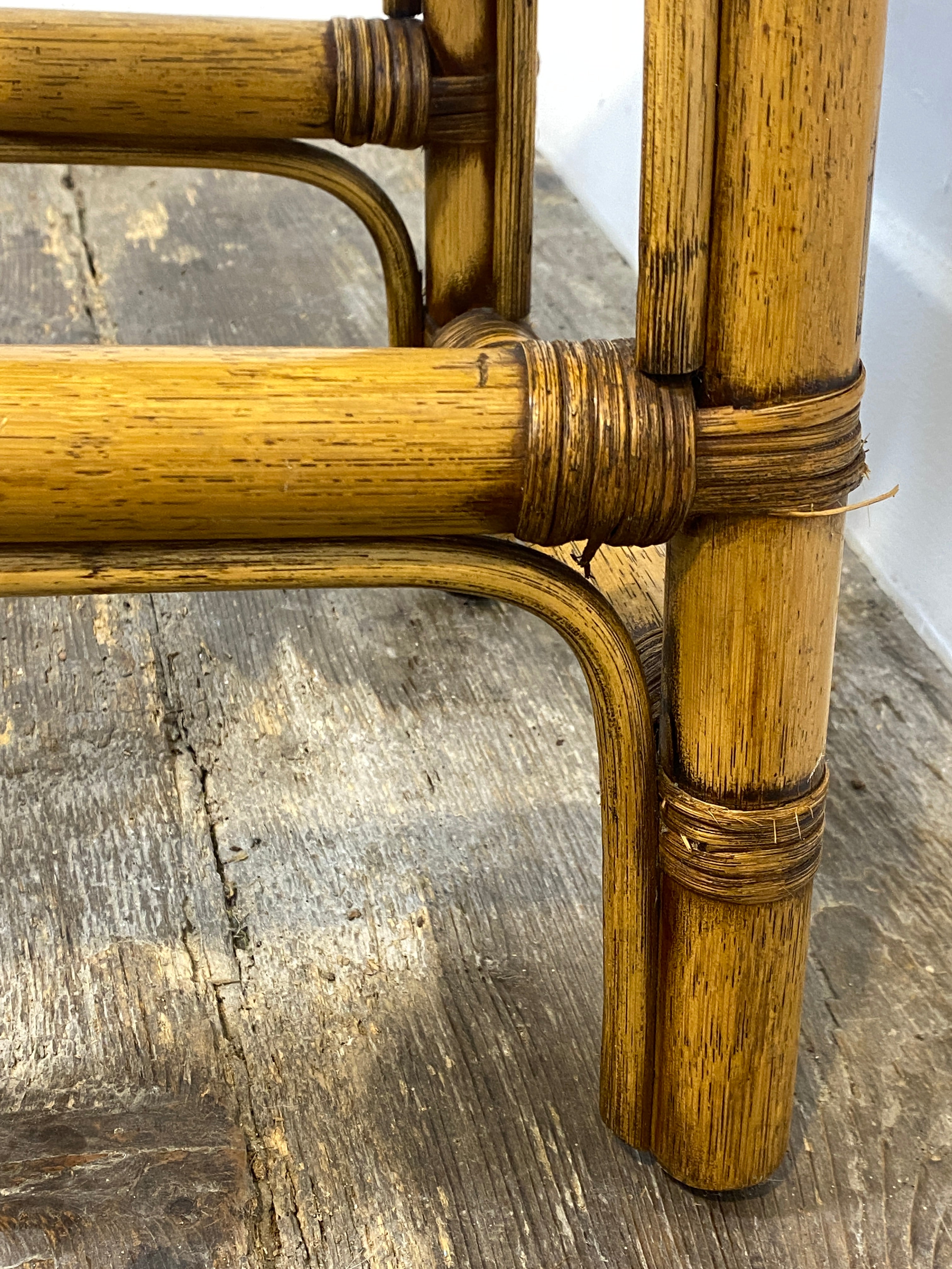 Vintage Rattan & Cane Stool – Mid-Century Coastal Style — photo 6