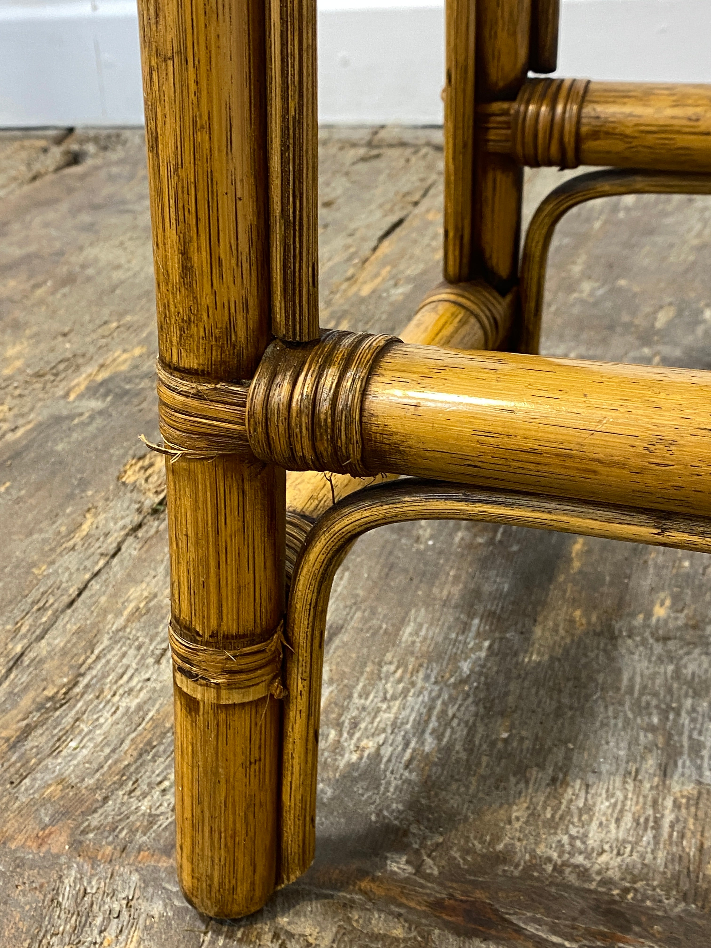 Vintage Rattan & Cane Stool – Mid-Century Coastal Style — photo 5
