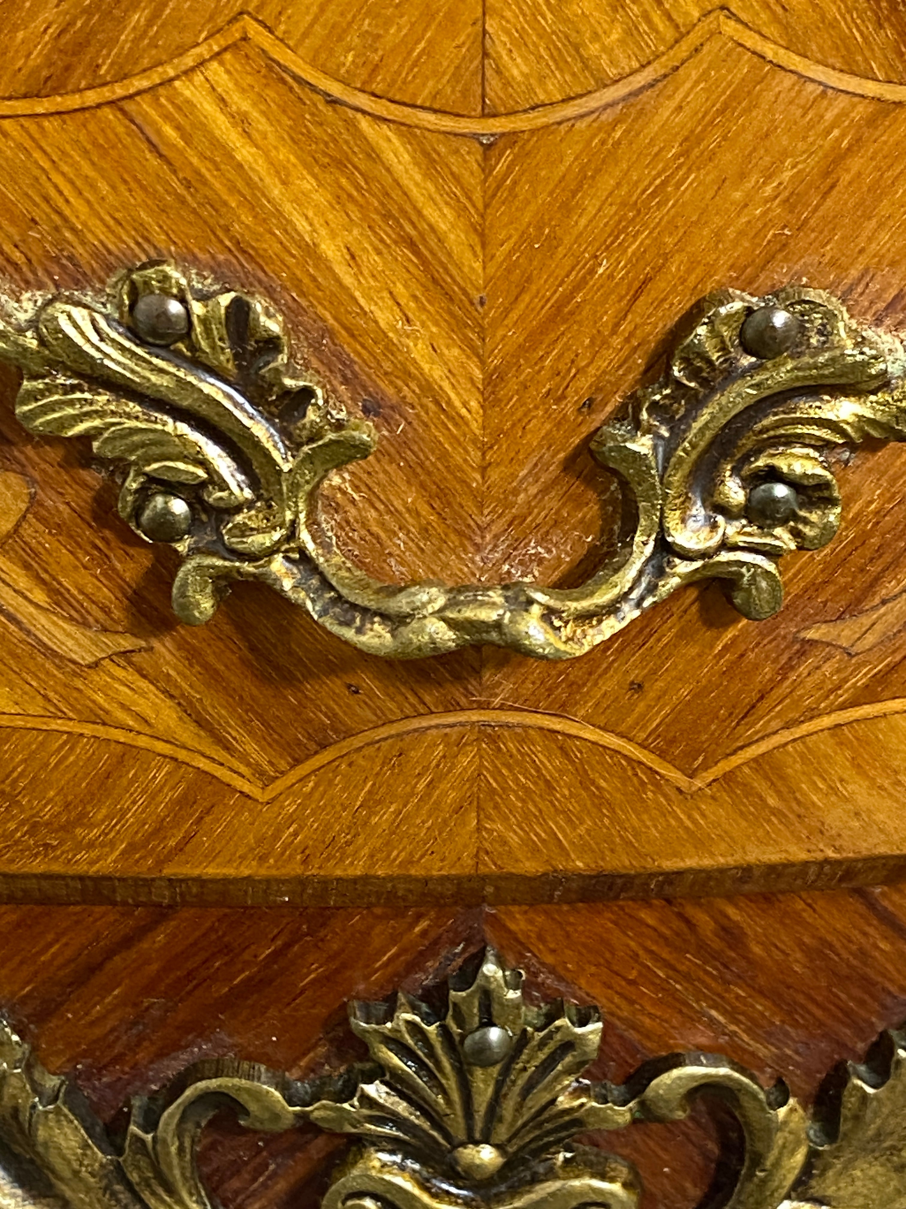 Pair of Louis XV-Style Bedside Cabinets with Marble Tops – Mid-20th Century — photo 12