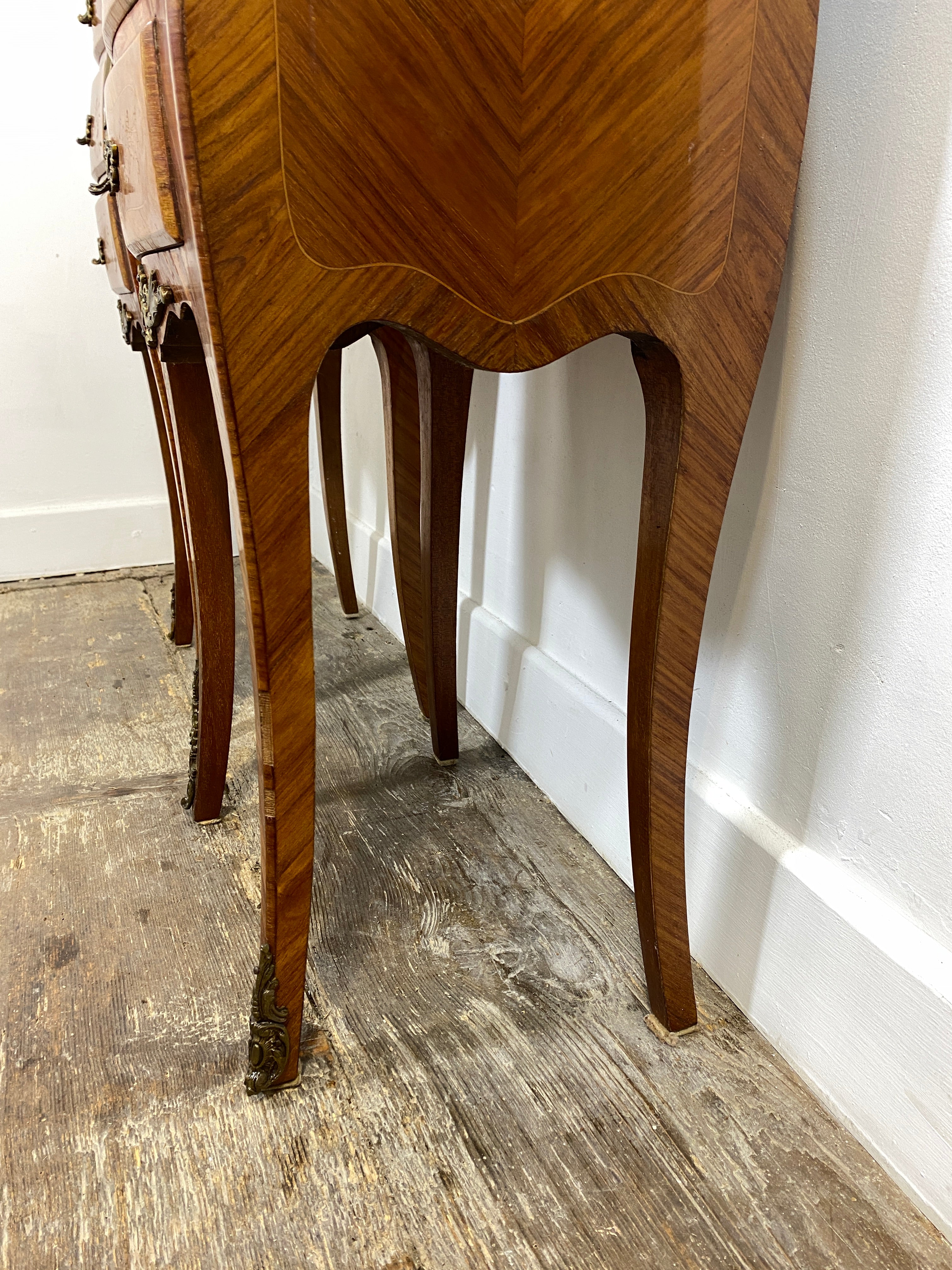 Pair of Louis XV-Style Bedside Cabinets with Marble Tops – Mid-20th Century — photo 17