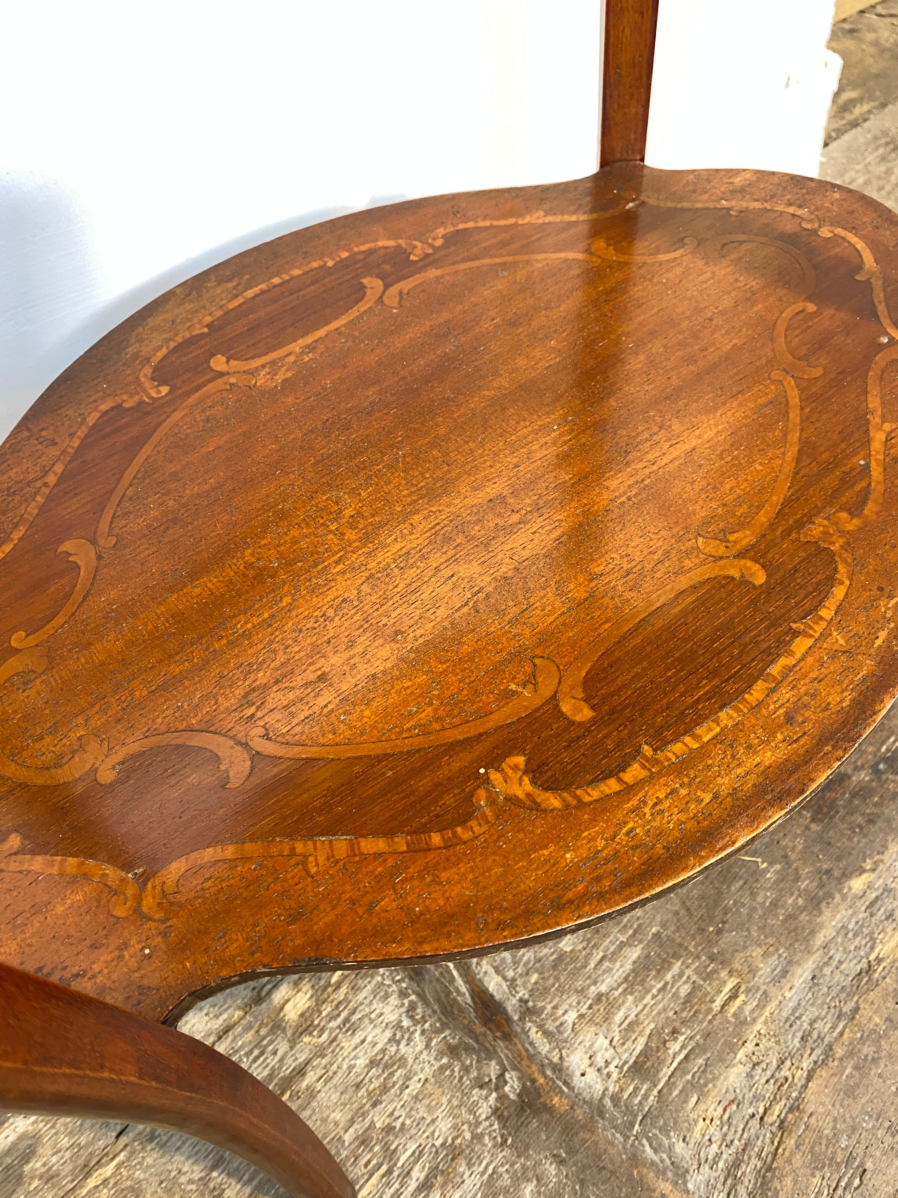Antique French Louis XV Mahogany Side Table Ormolu Marquetry Brass c.1900 — photo 13